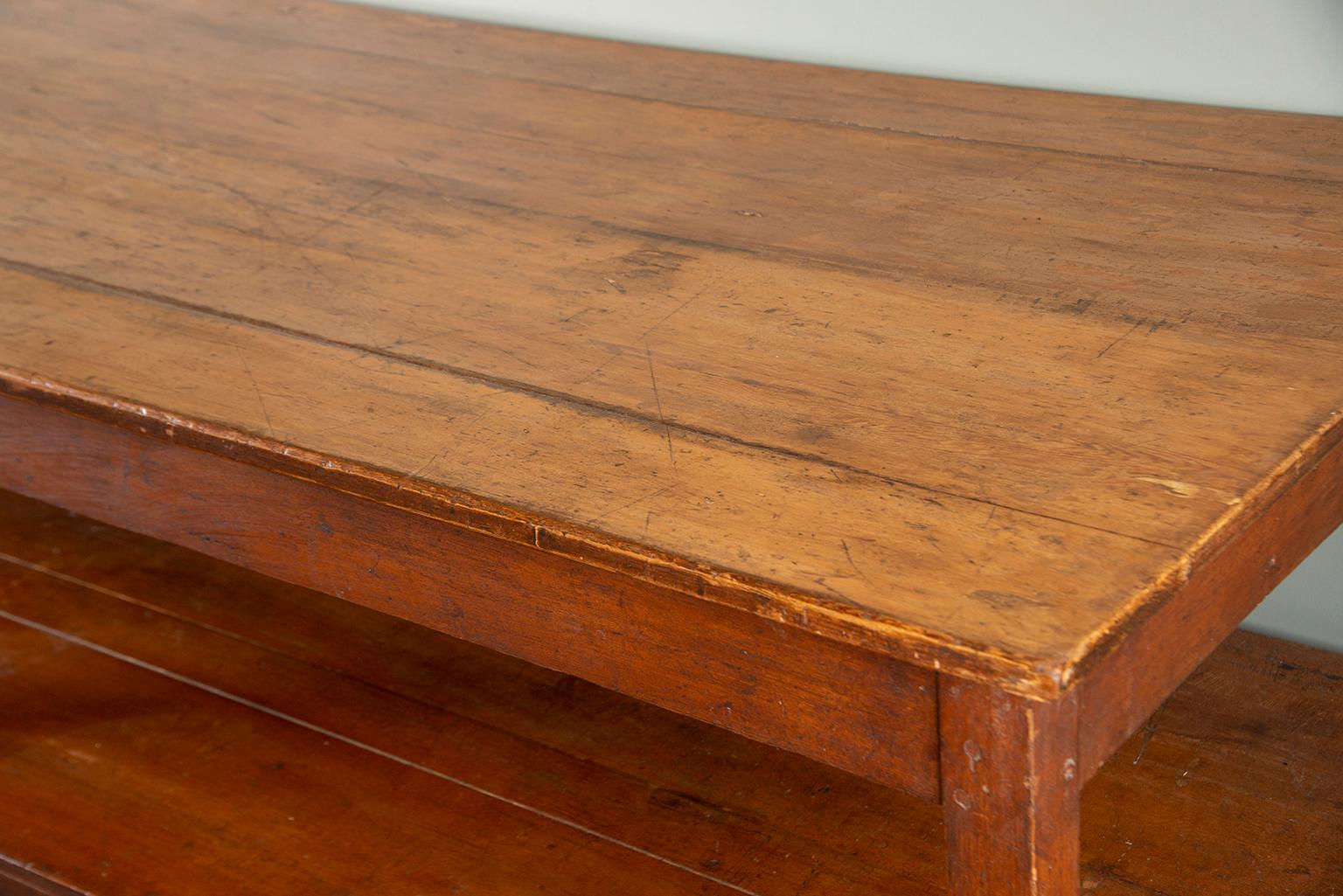 19th Century French Pine Drapers Table with Original Finish 8