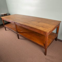 19th Century French Pine Drapers Table with Original Finish