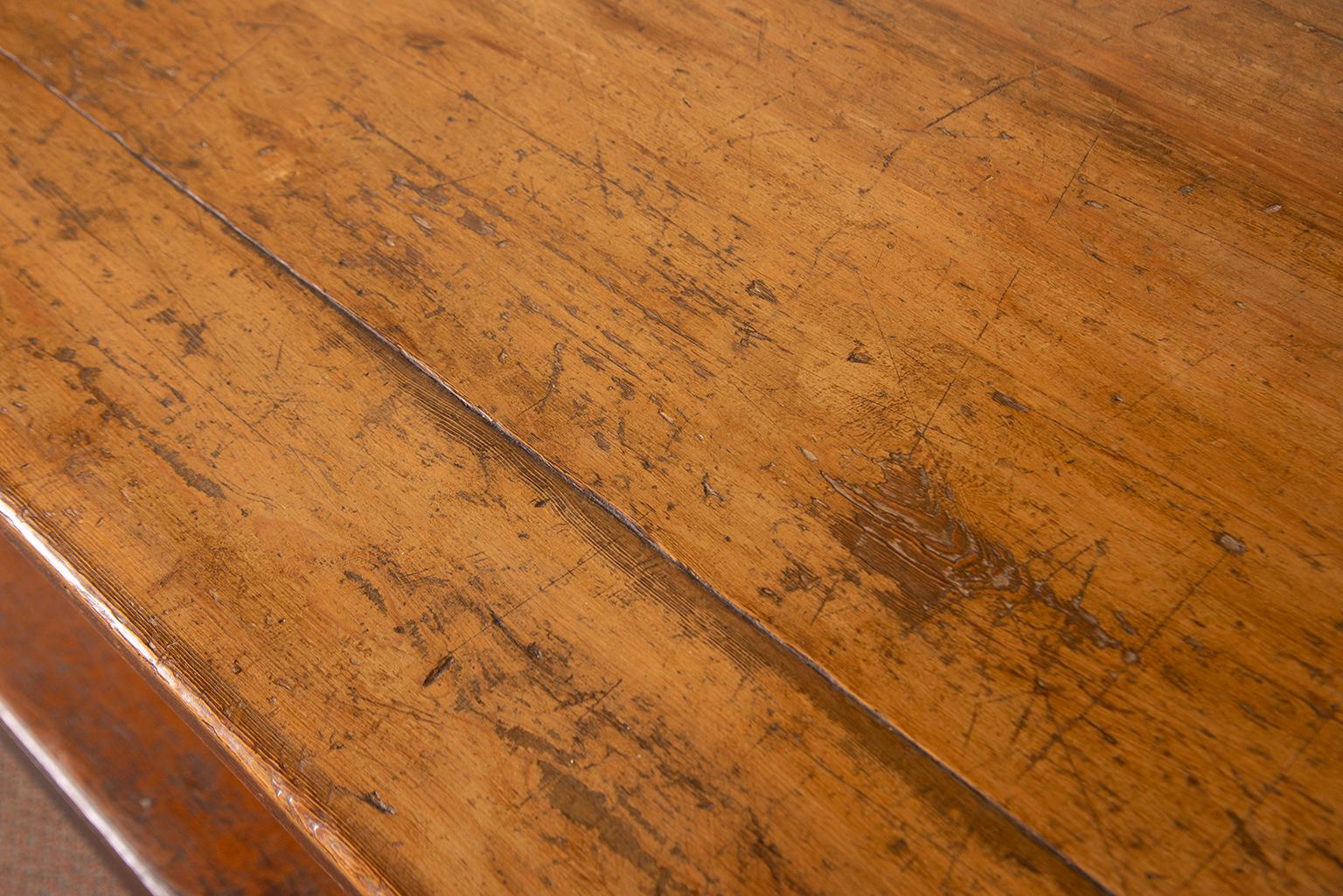 Industrial 19th Century French Pine Drapers Table with Original Finish