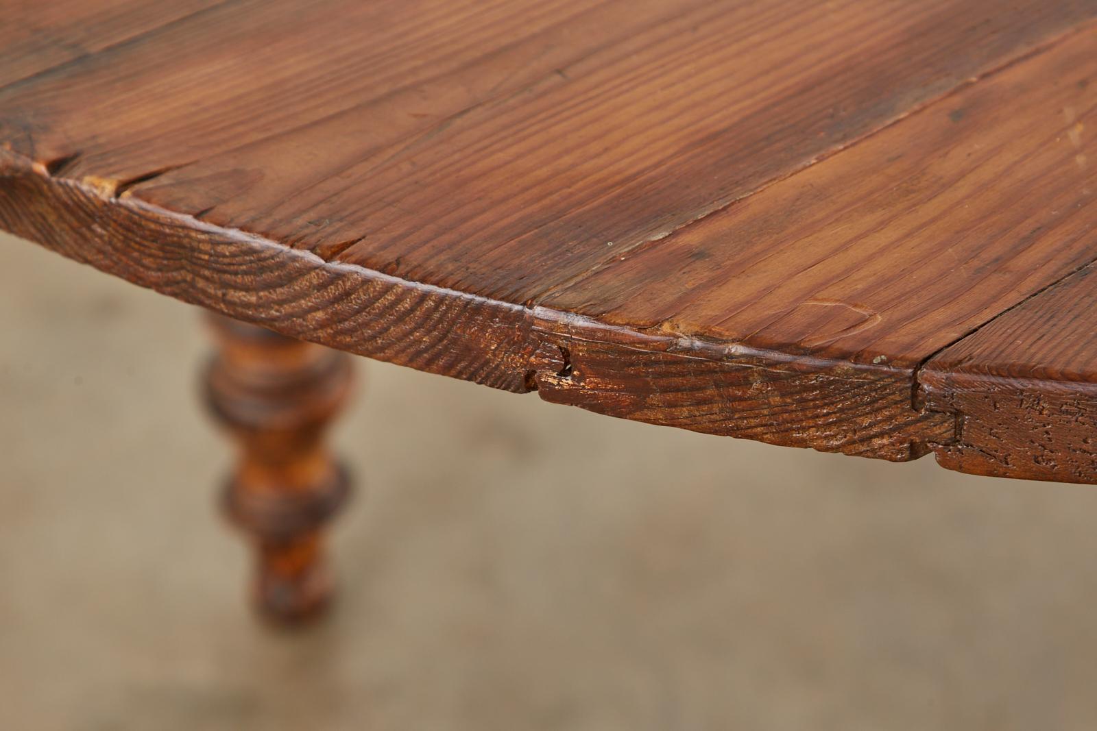 19th Century French Pine Farmhouse Harvest Dining Table 11