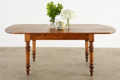 19th Century French Pine Farmhouse Harvest Dining Table