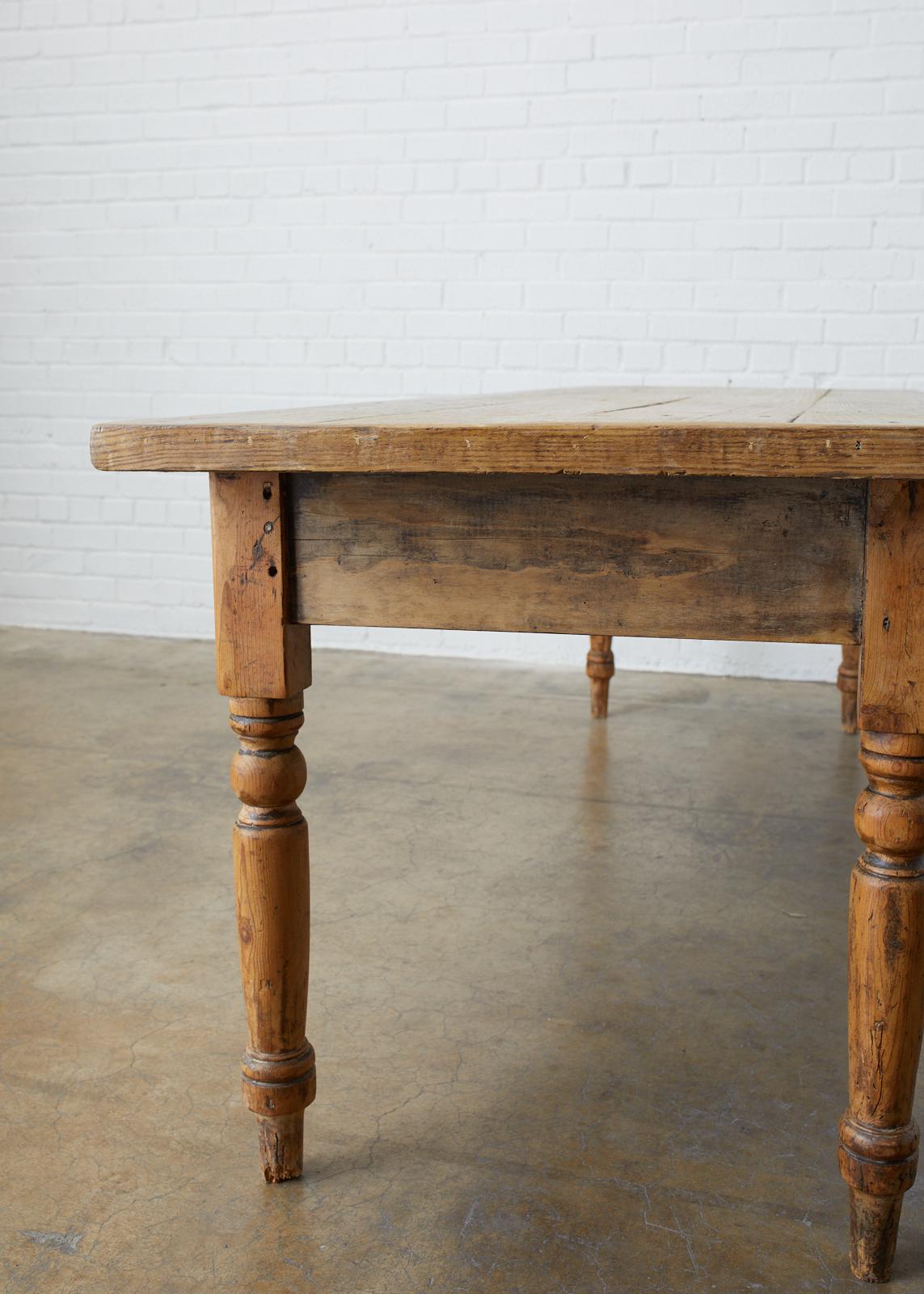 19th Century French Pine Farmhouse Harvest Table 2