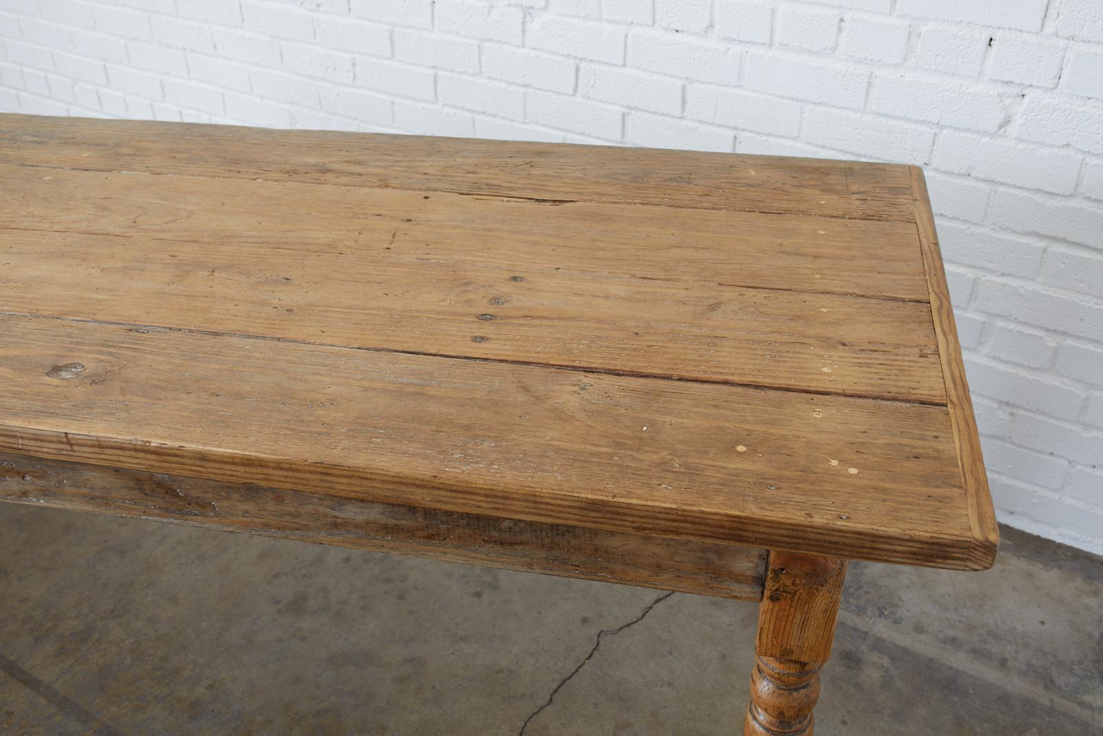 Hand-Crafted 19th Century French Pine Farmhouse Harvest Table
