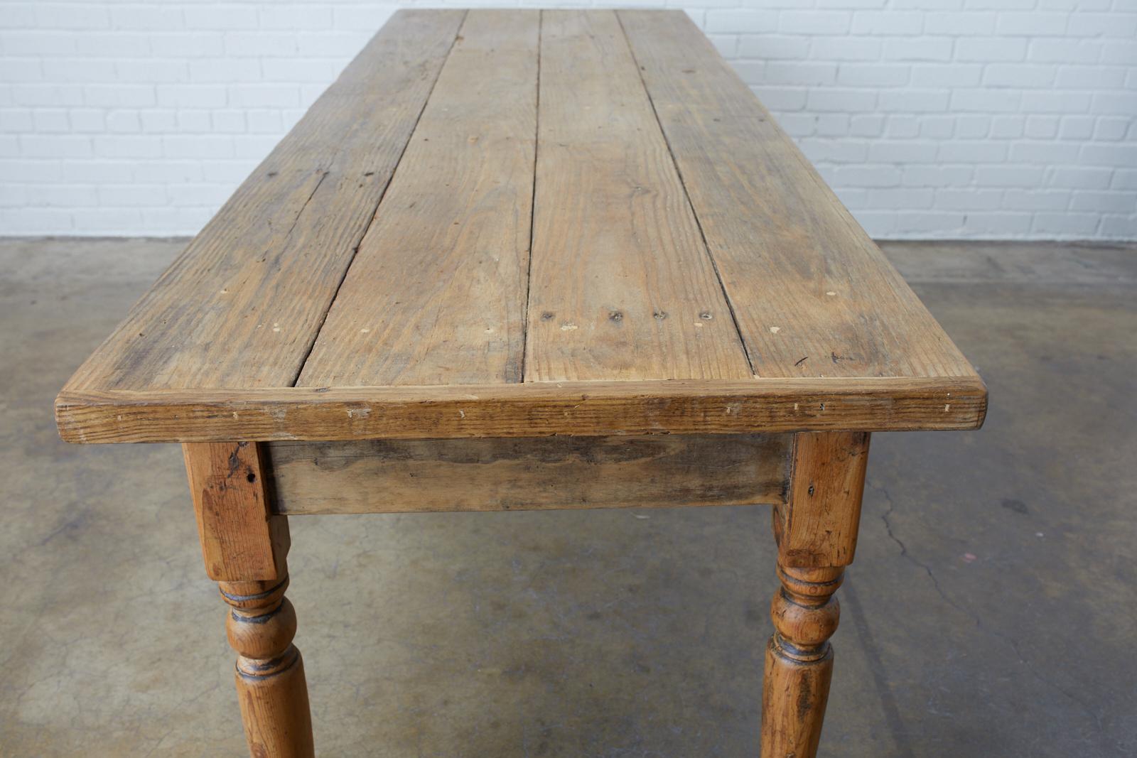 19th Century French Pine Farmhouse Harvest Table 1