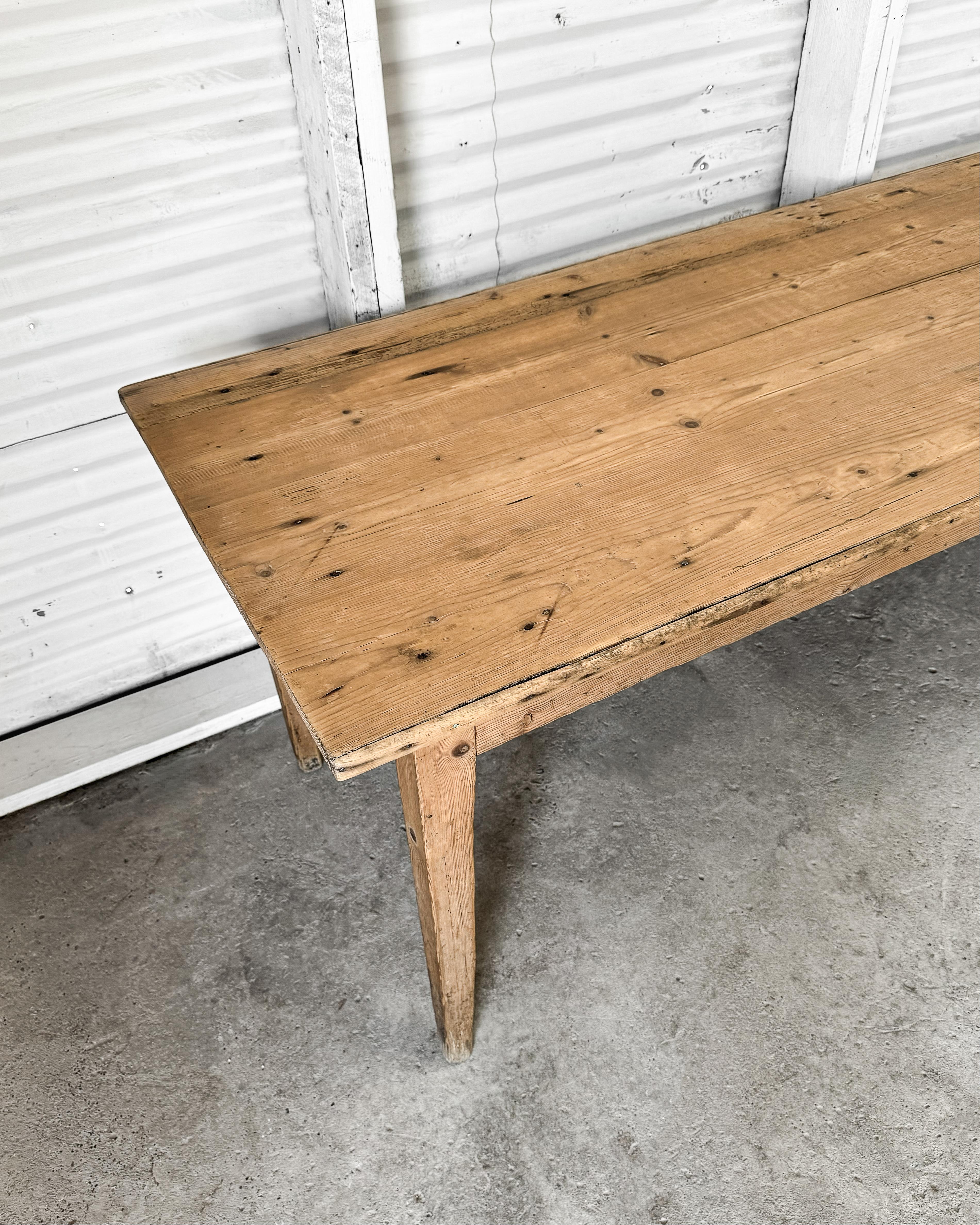 19th Century French Pine Harvest Table 7