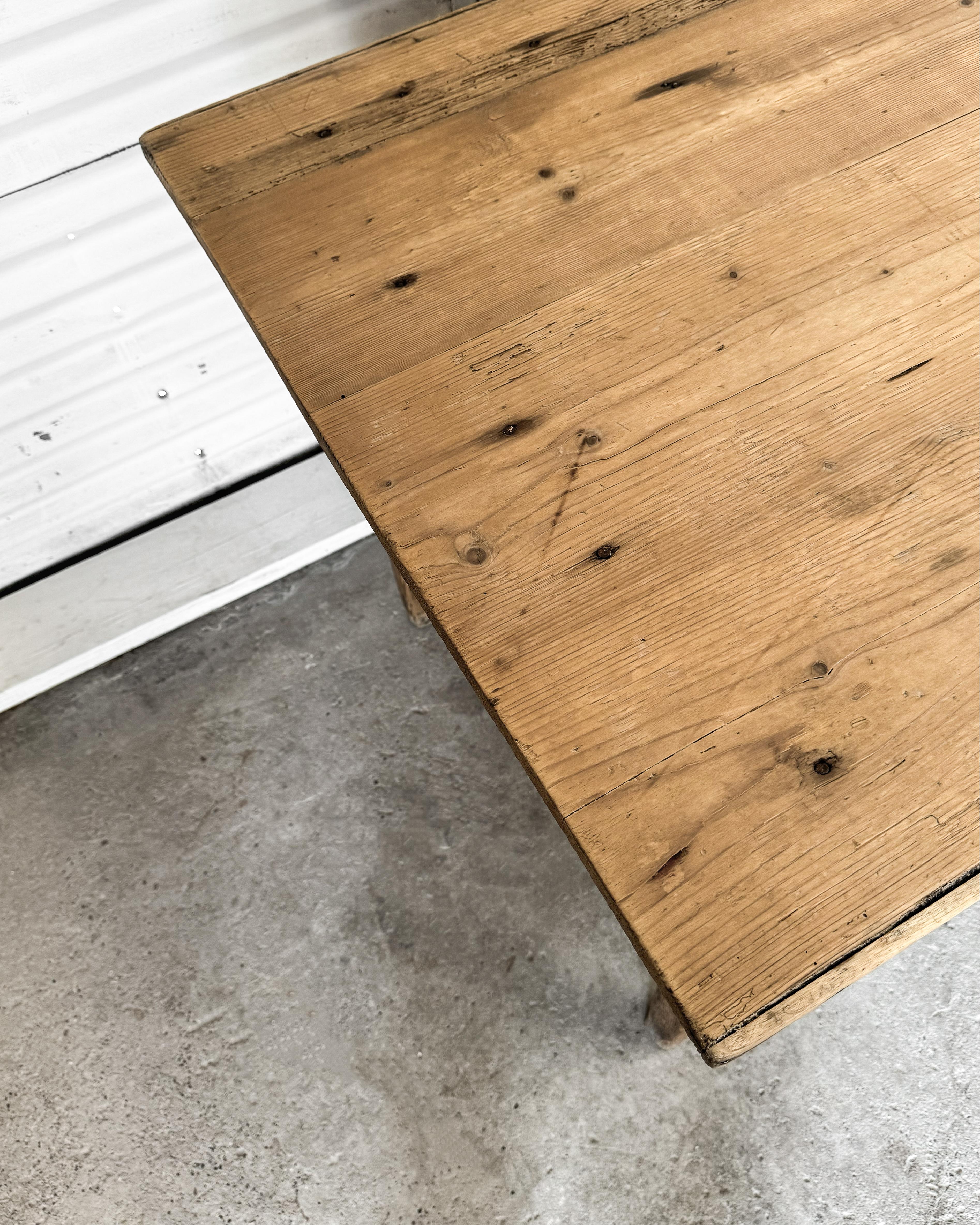 19th Century French Pine Harvest Table 8