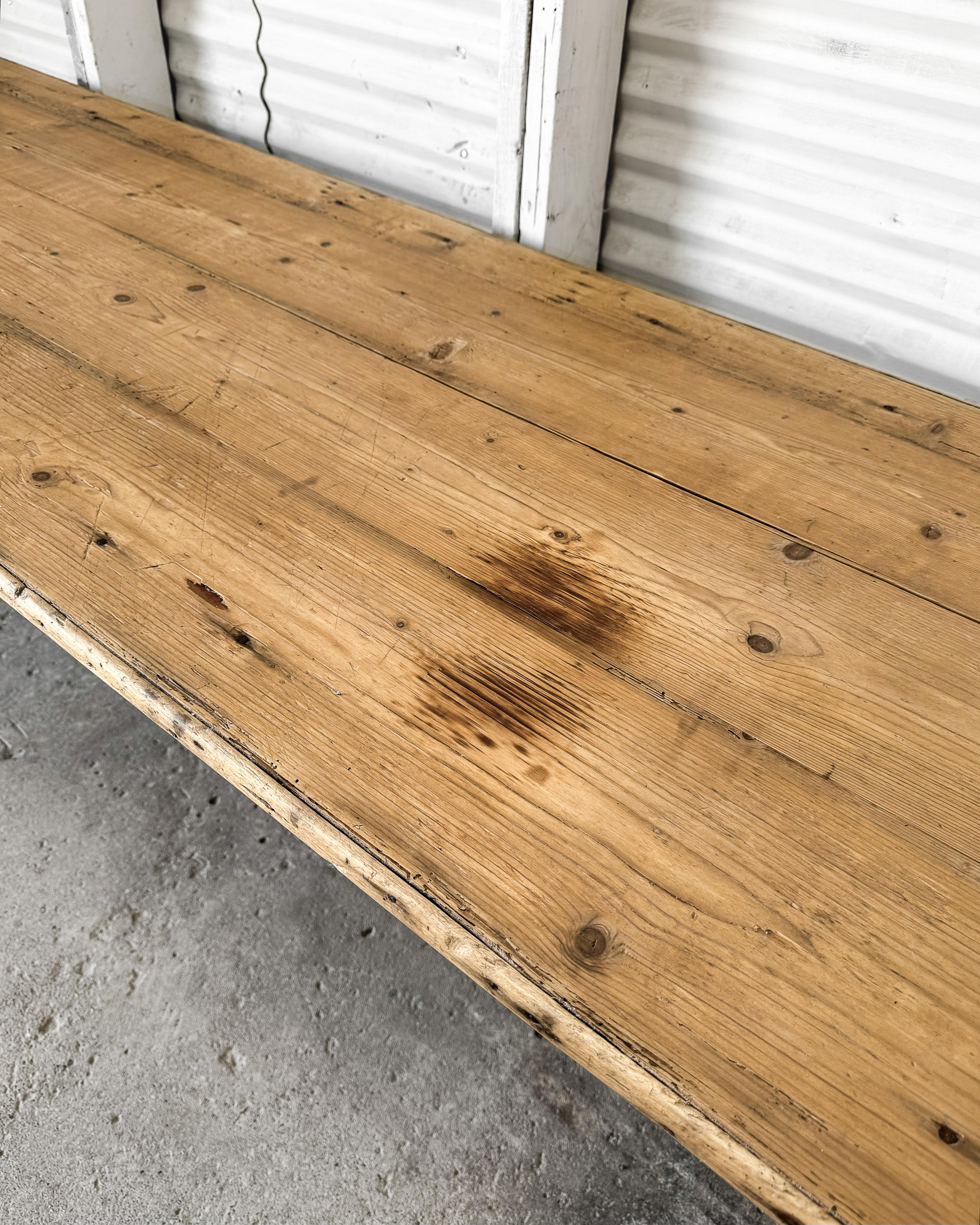 19th Century French Pine Harvest Table 10