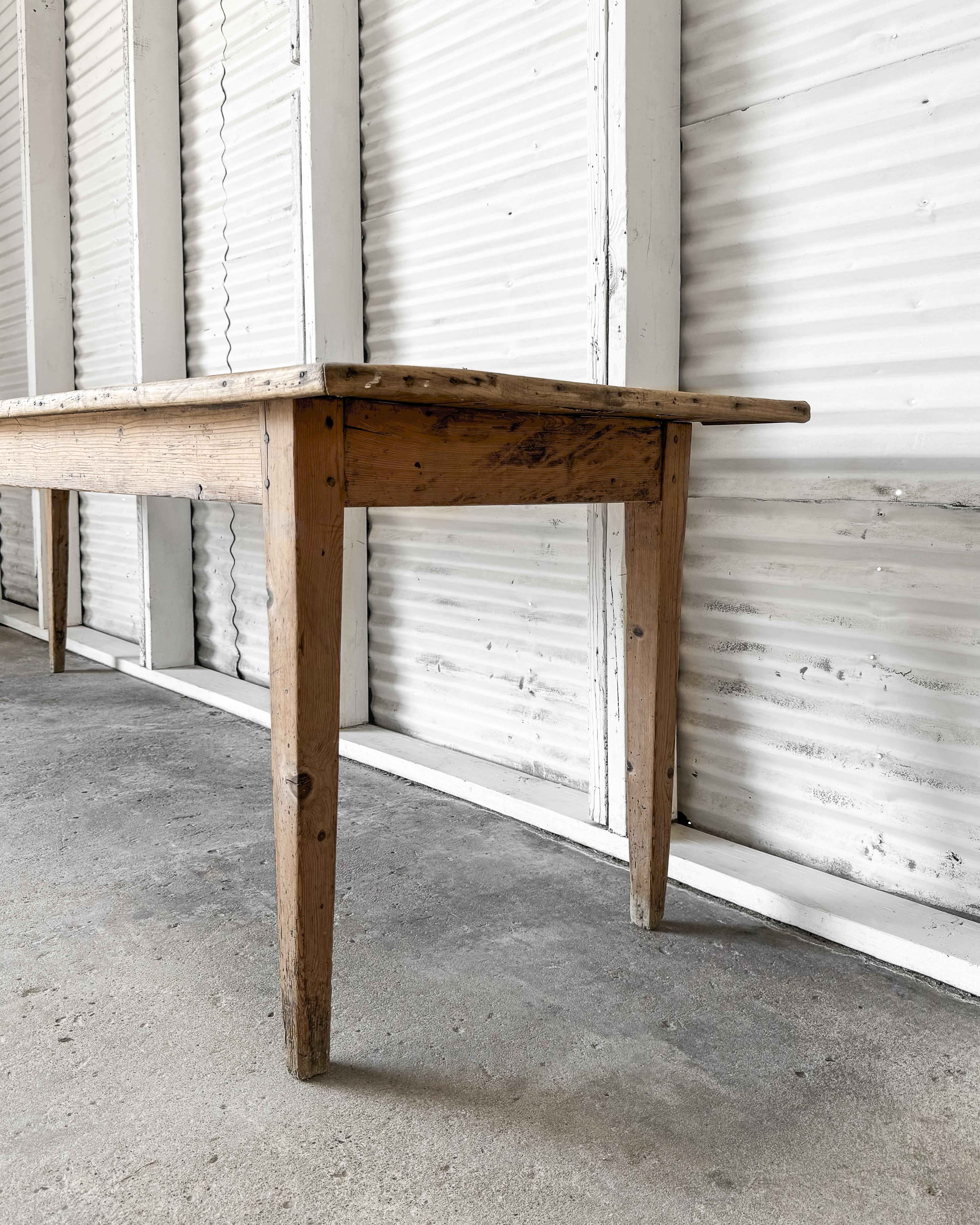 19th Century French Pine Harvest Table 11
