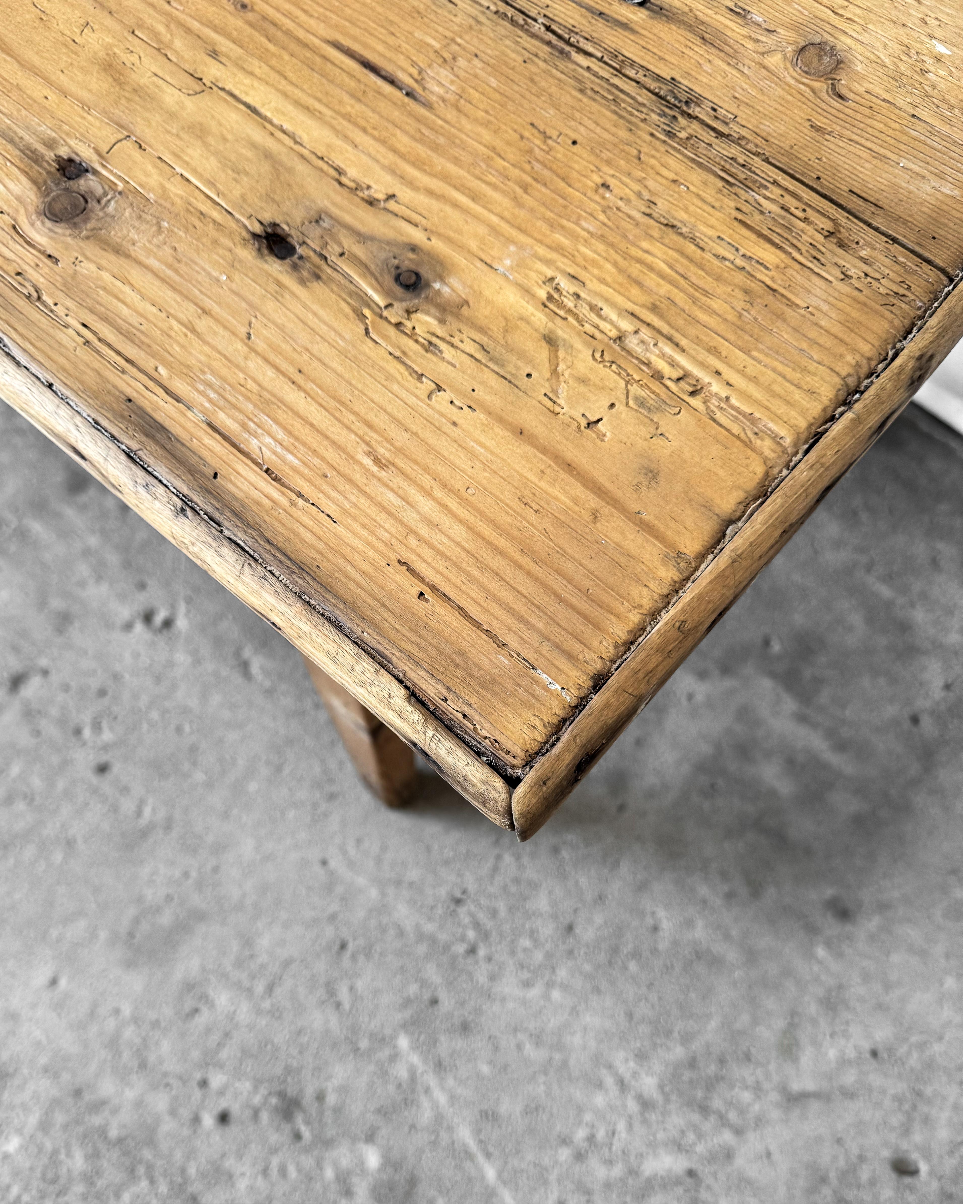 19th Century French Pine Harvest Table 13