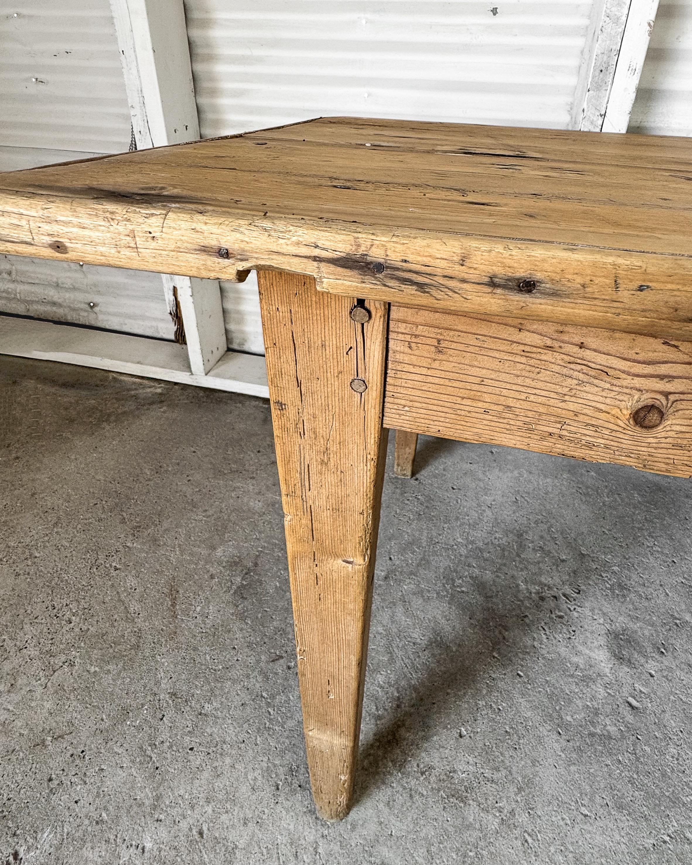 19th Century French Pine Harvest Table 15