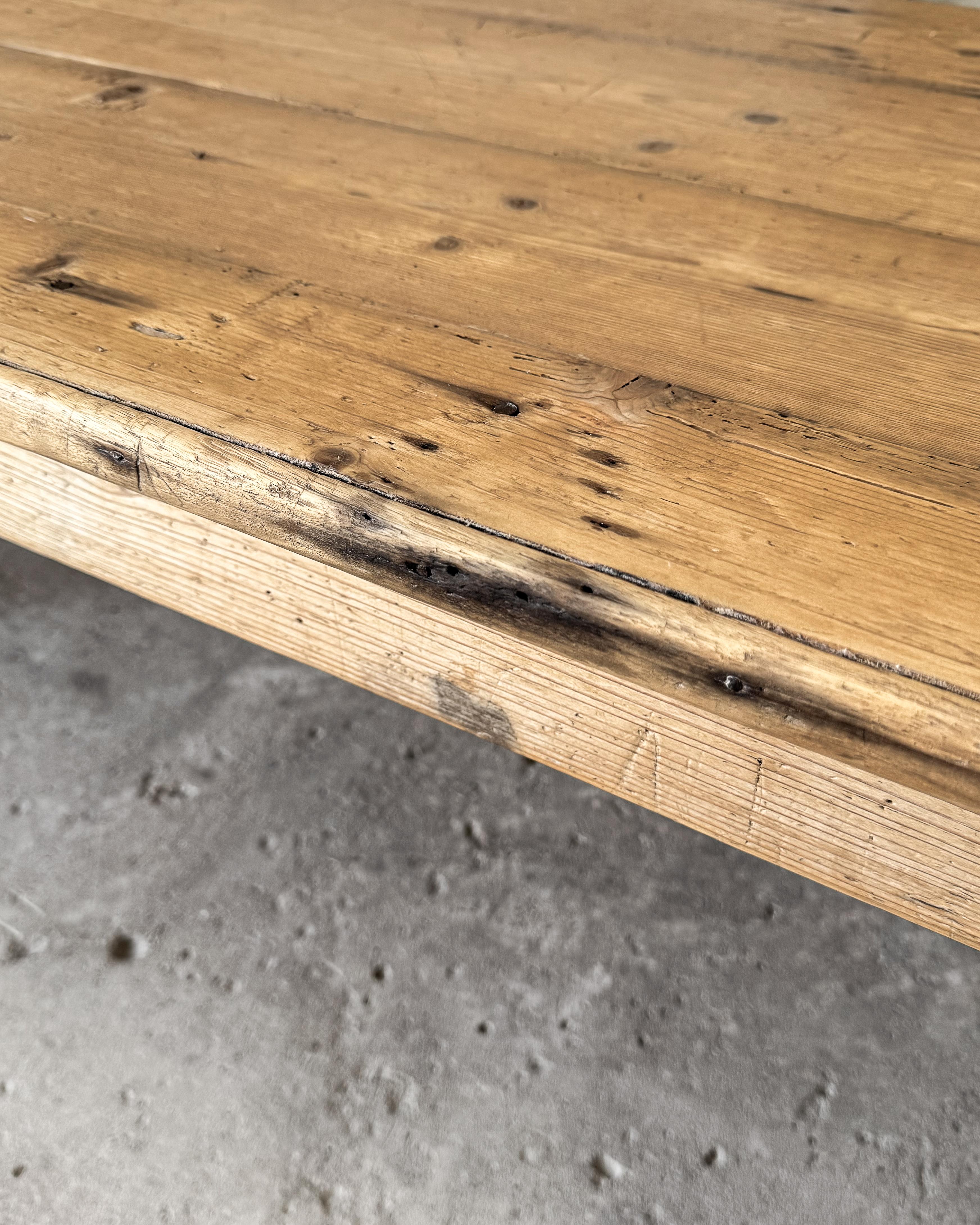 19th Century French Pine Harvest Table 16