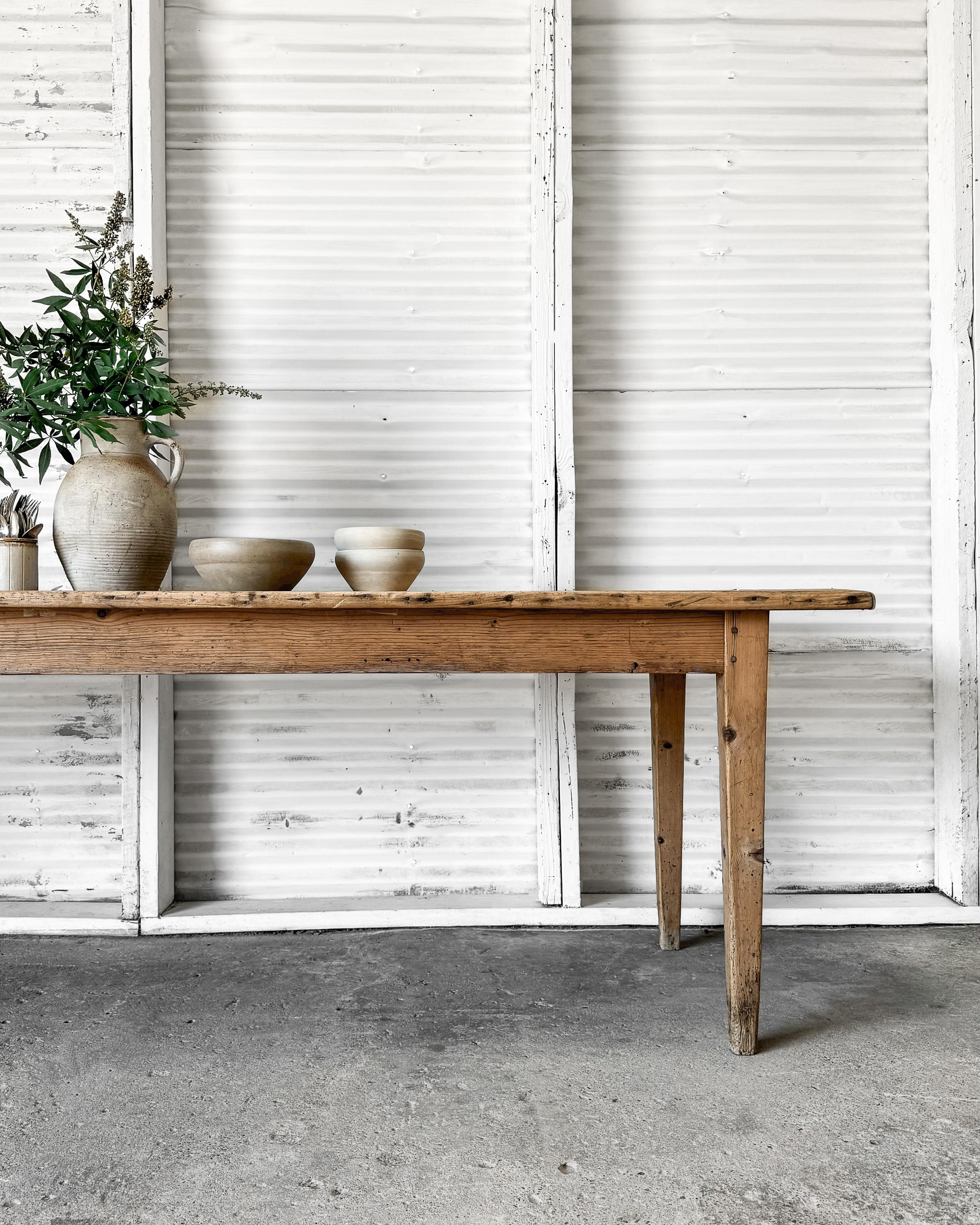 19th Century French Pine Harvest Table 2