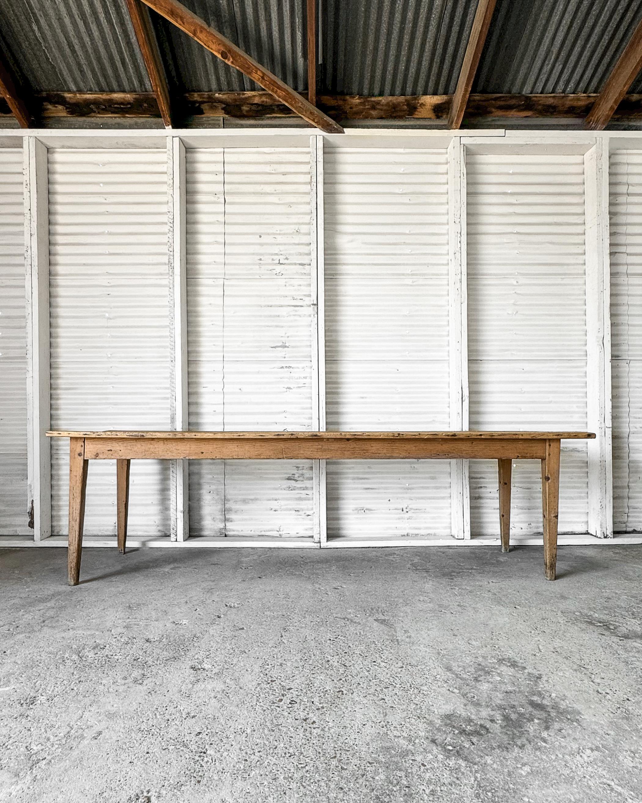 19th Century French Pine Harvest Table 3
