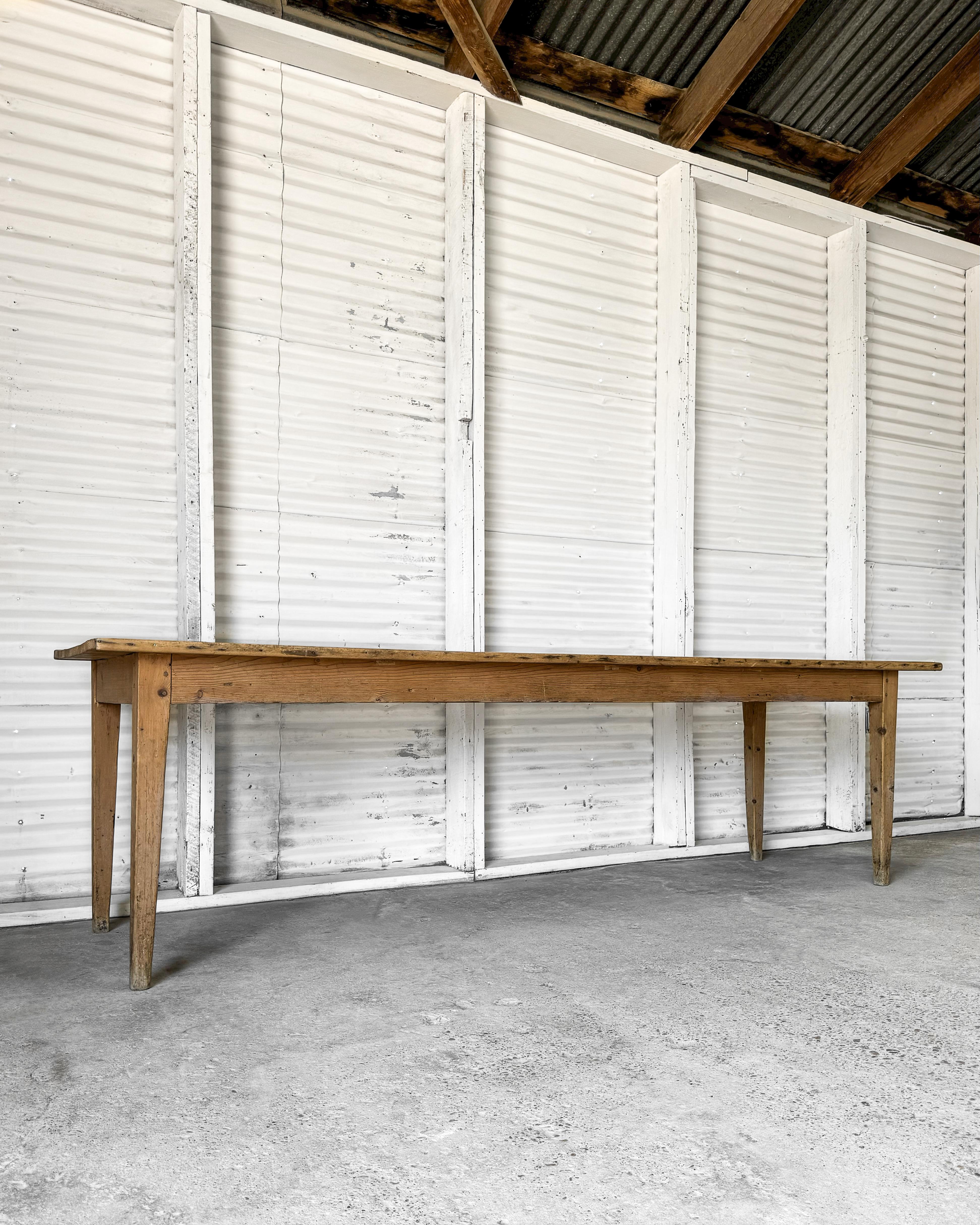 19th Century French Pine Harvest Table 4