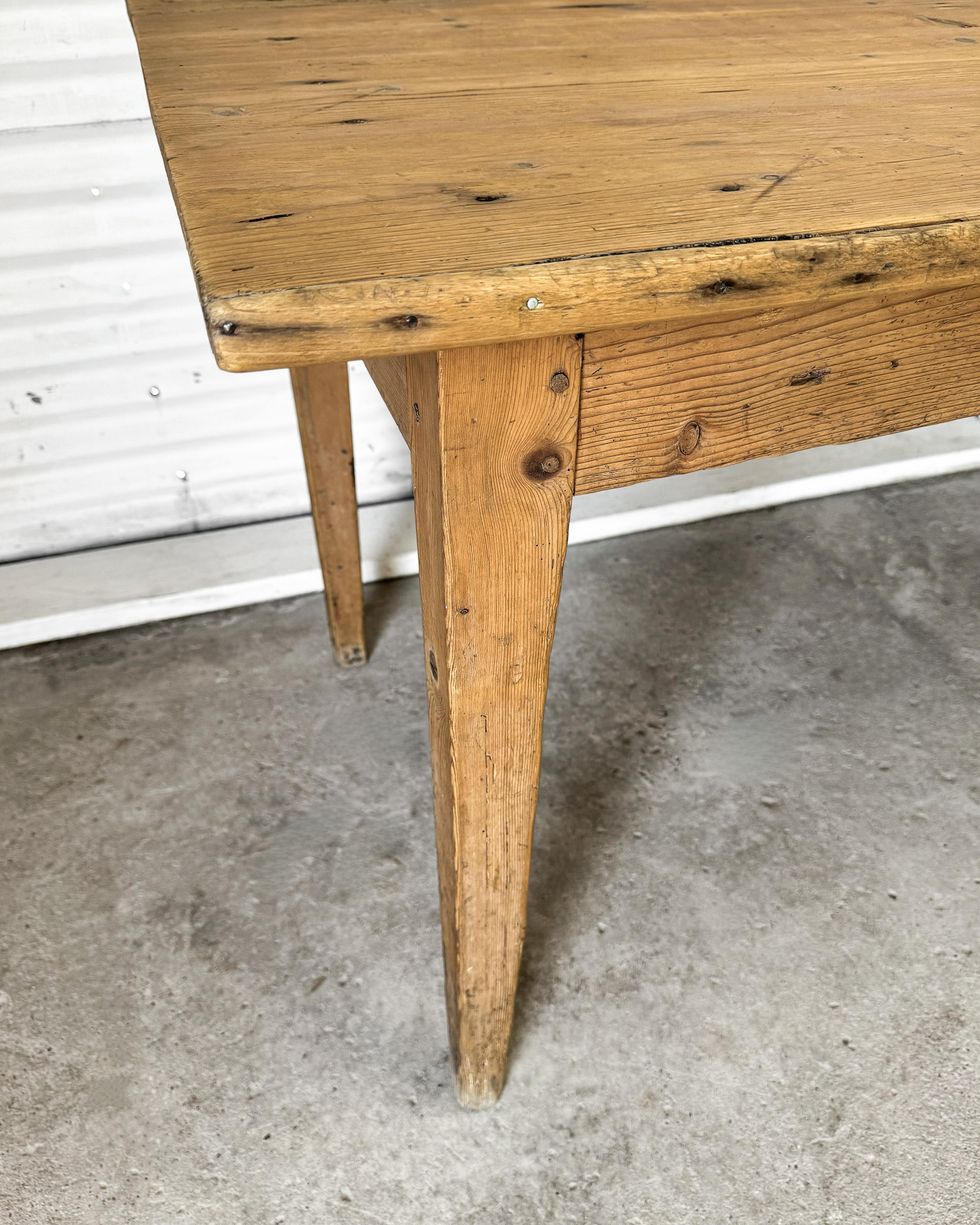 19th Century French Pine Harvest Table 6