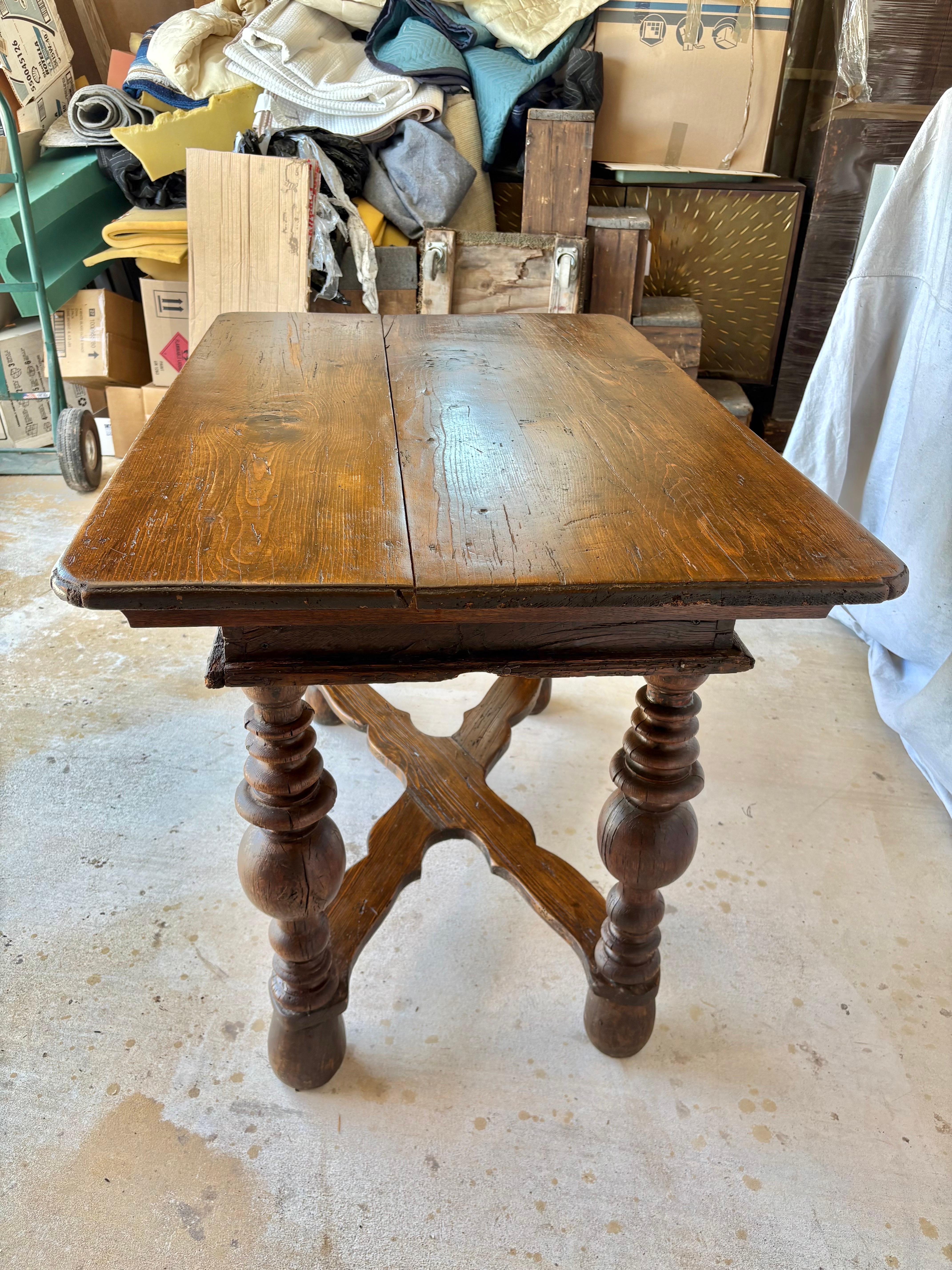 19th Century French Pine Kitchen Work Table In Good Condition For Sale In Burton, TX
