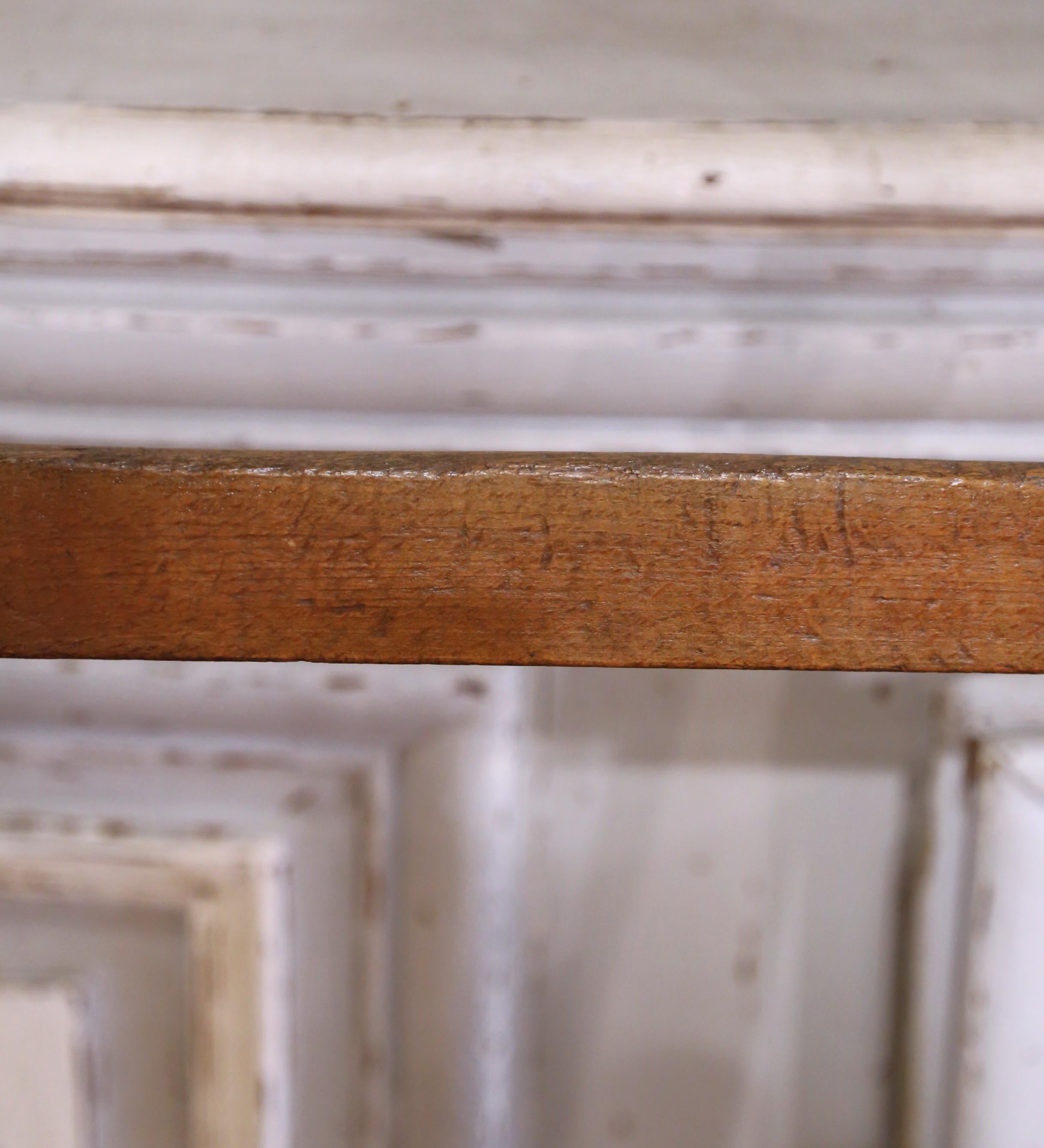 19th Century French Pine Library Ladder with 10 Steps For Sale 3