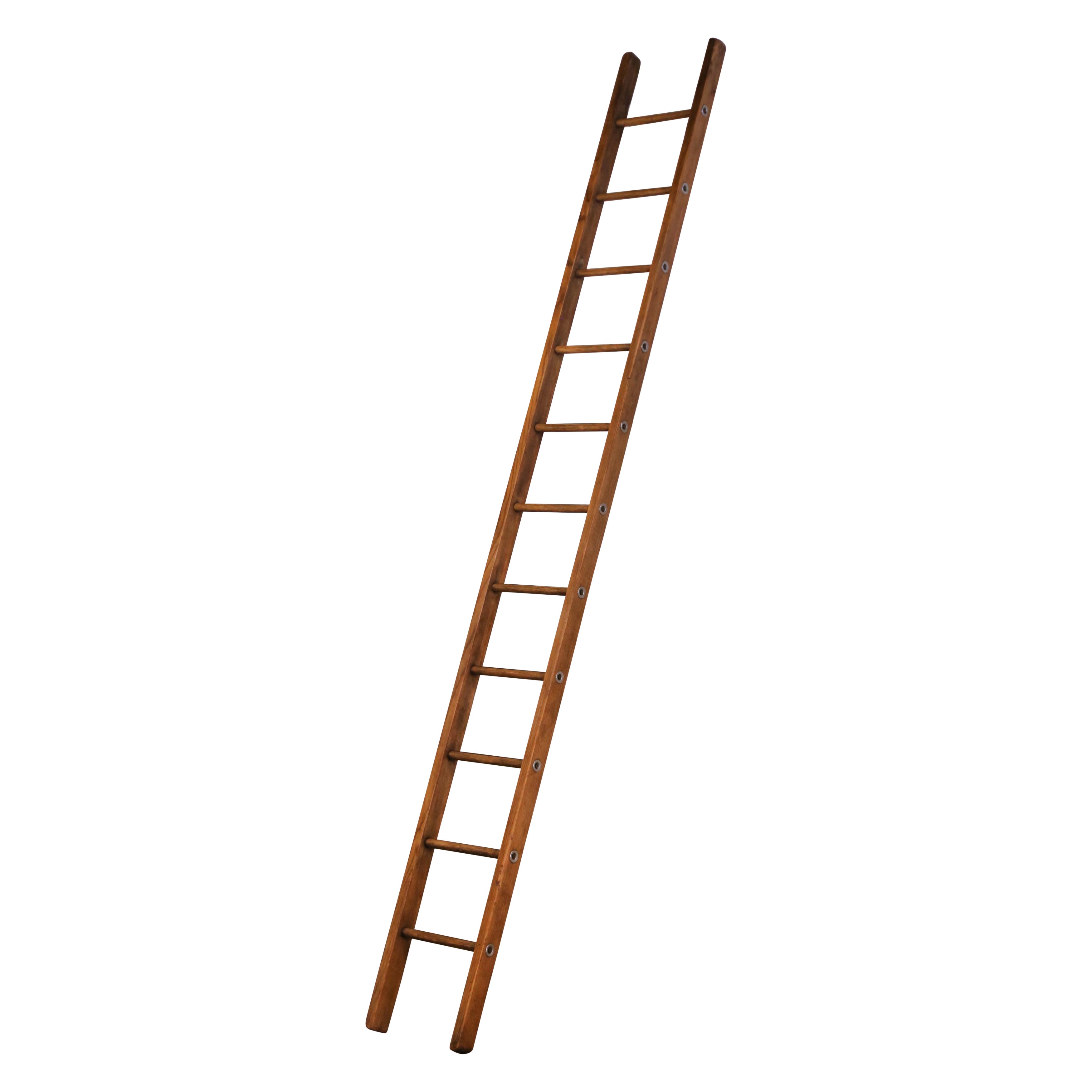 Scala da biblioteca in pino francese del XIX secolo con 11 scalini in vendita