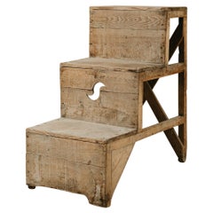 19th century French pine librarysteps ...