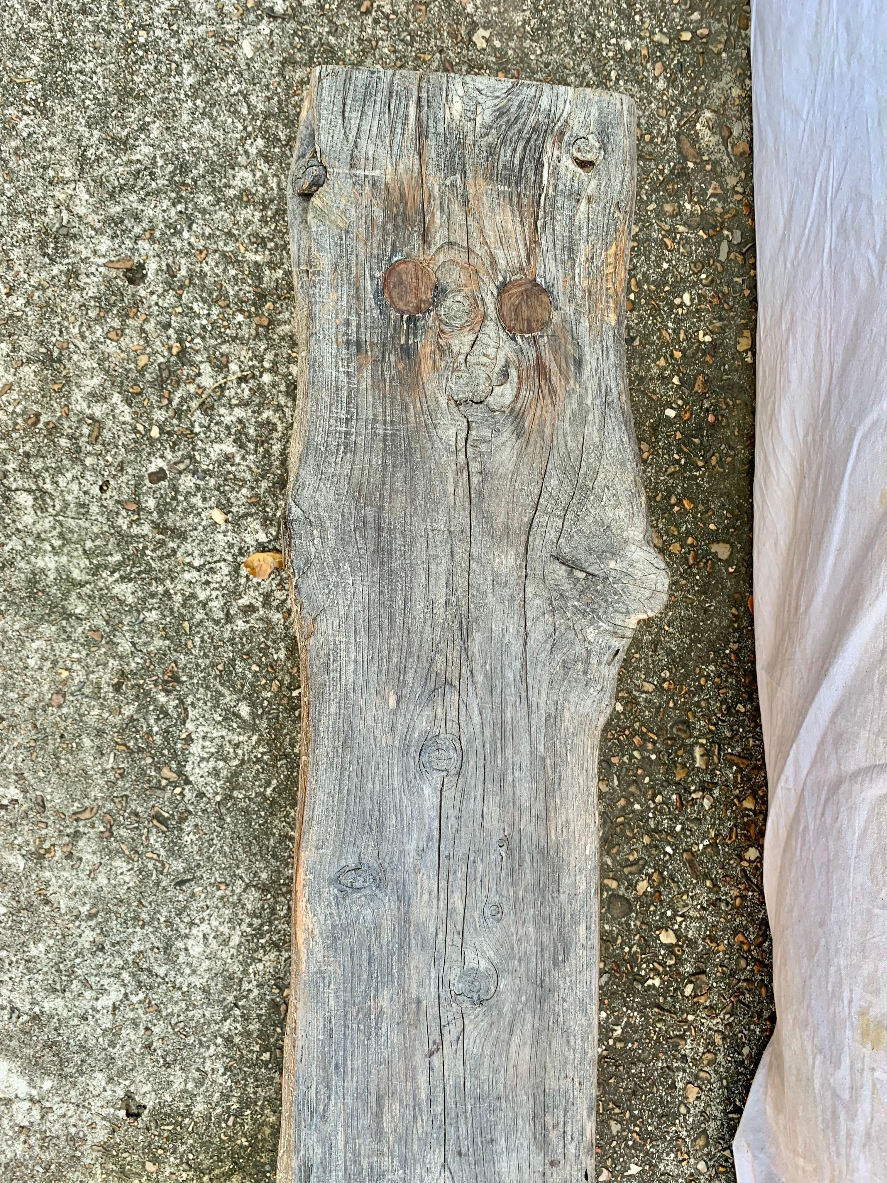 19th Century French Pine Live Edge Bench In Good Condition For Sale In Burton, TX