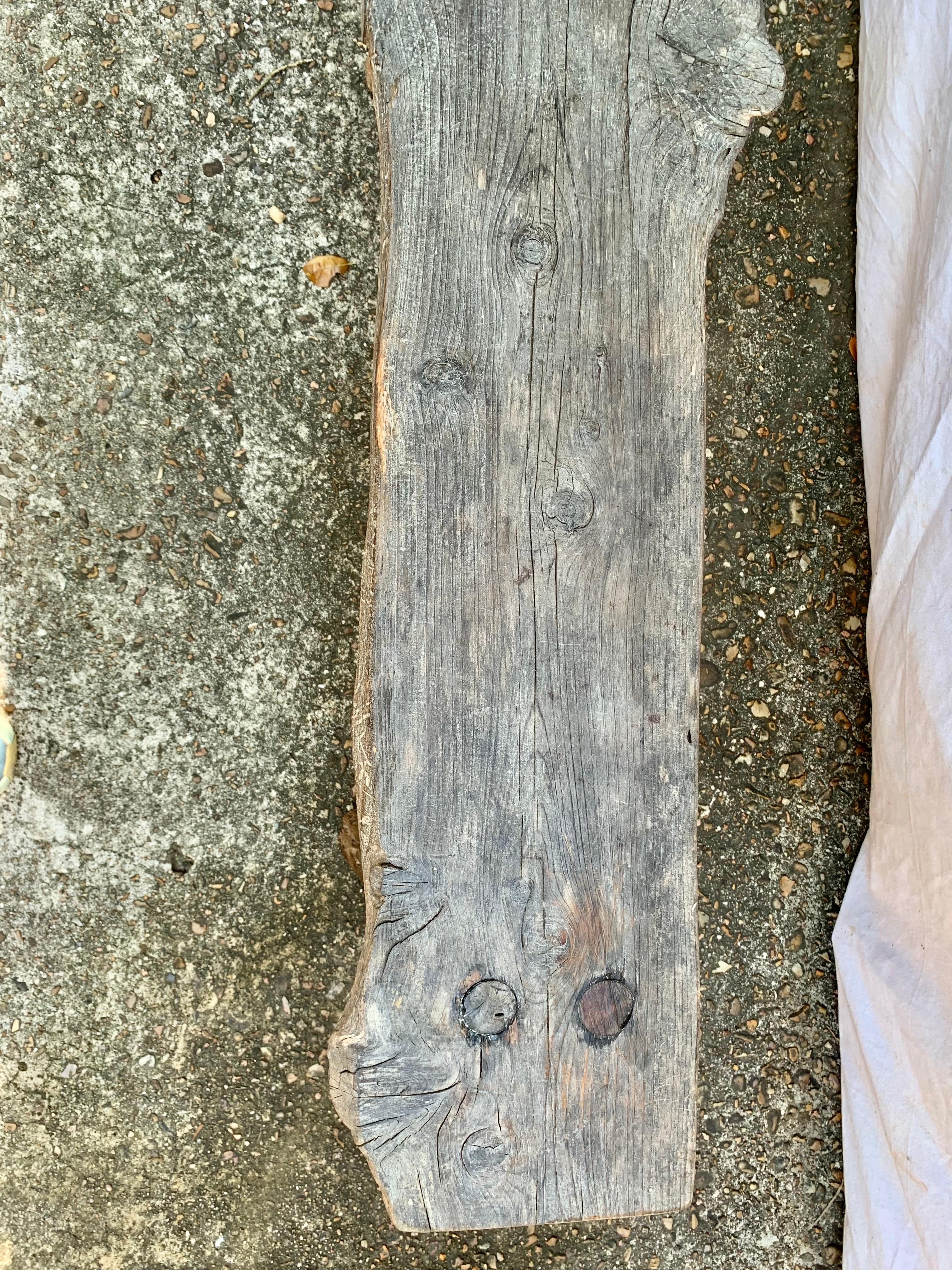 19th Century French Pine Live Edge Bench For Sale 2