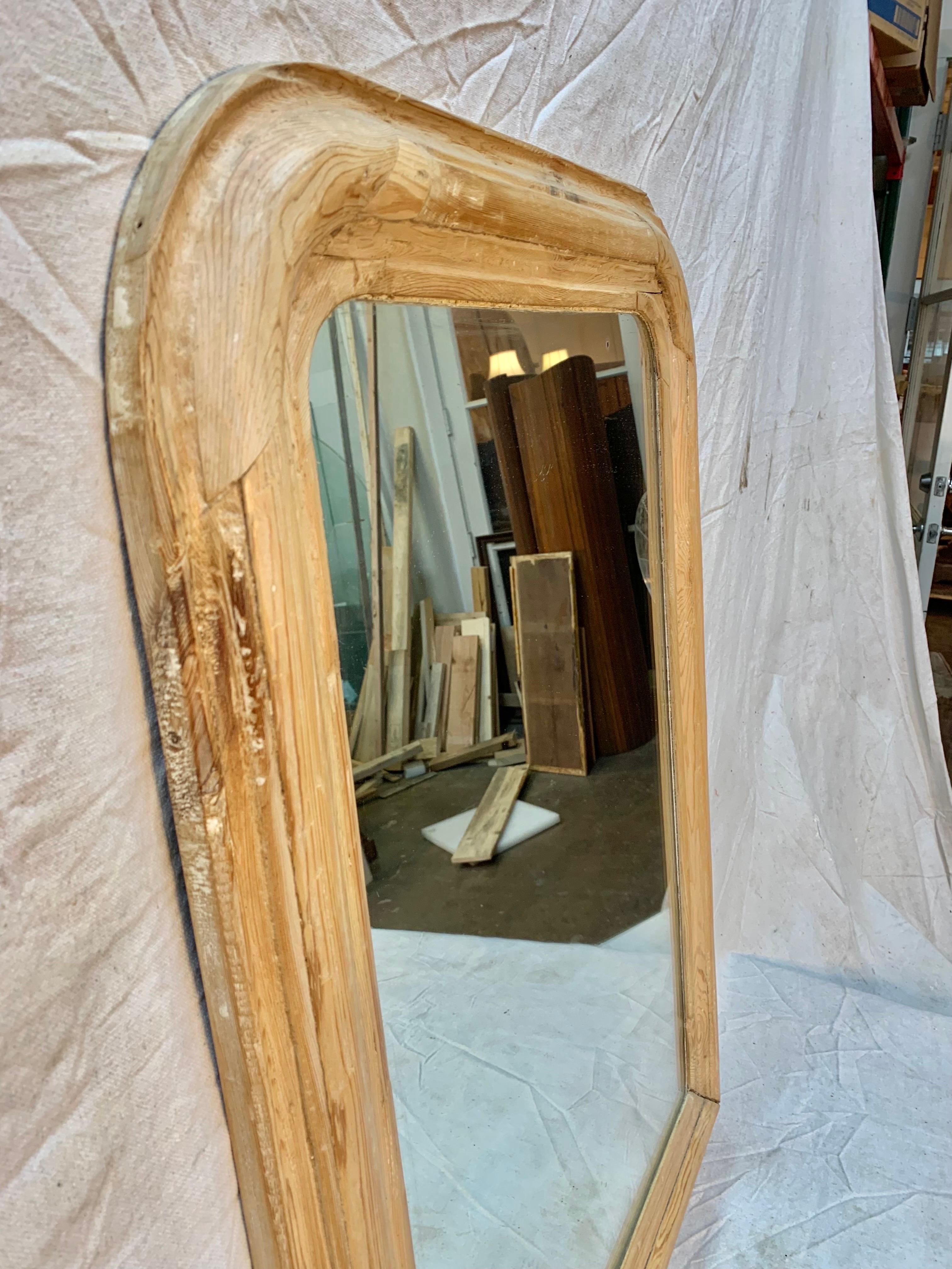 19th Century French Pine Louis Philippe Mirror 5