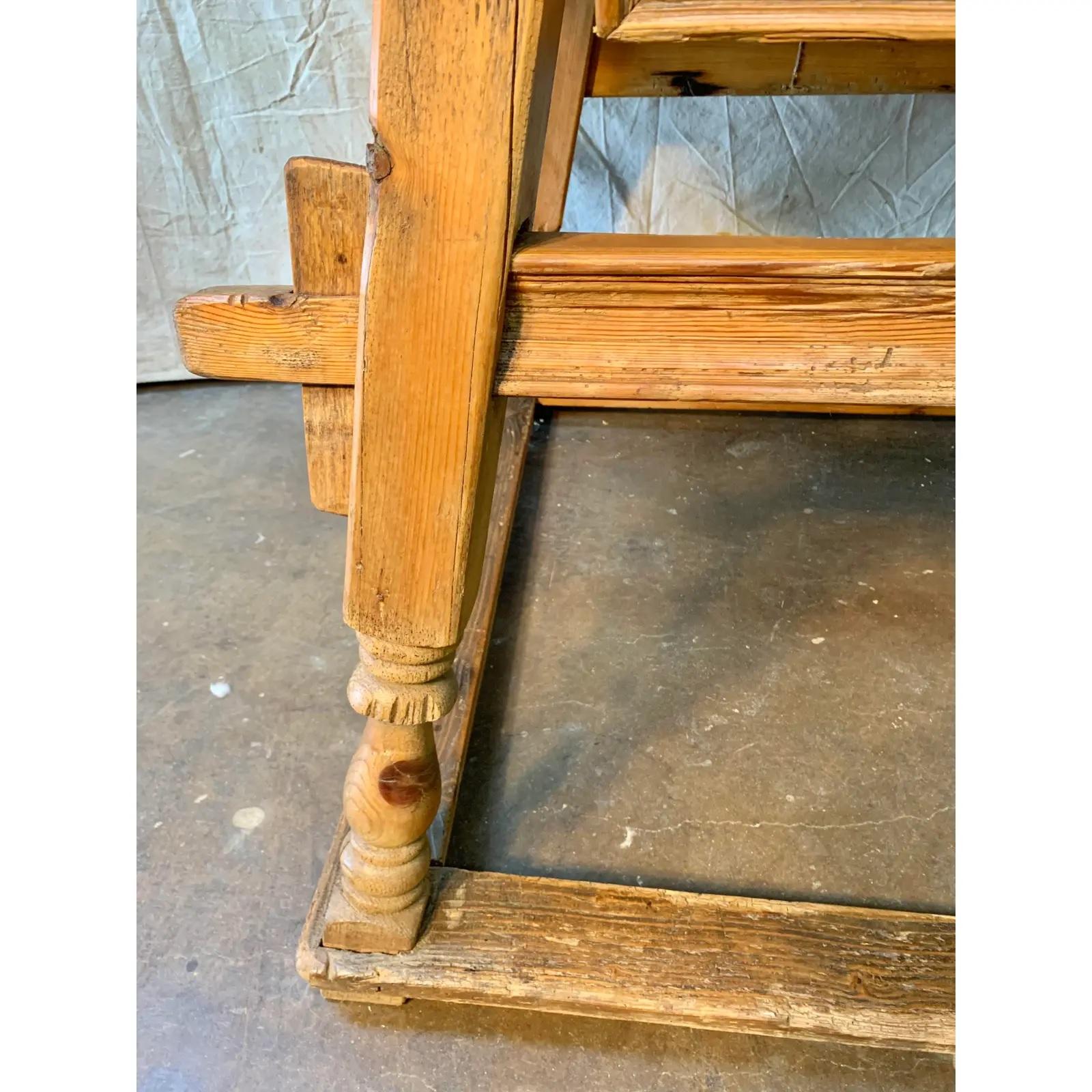19th Century French Pine Merchant or Bankers Center Table 6
