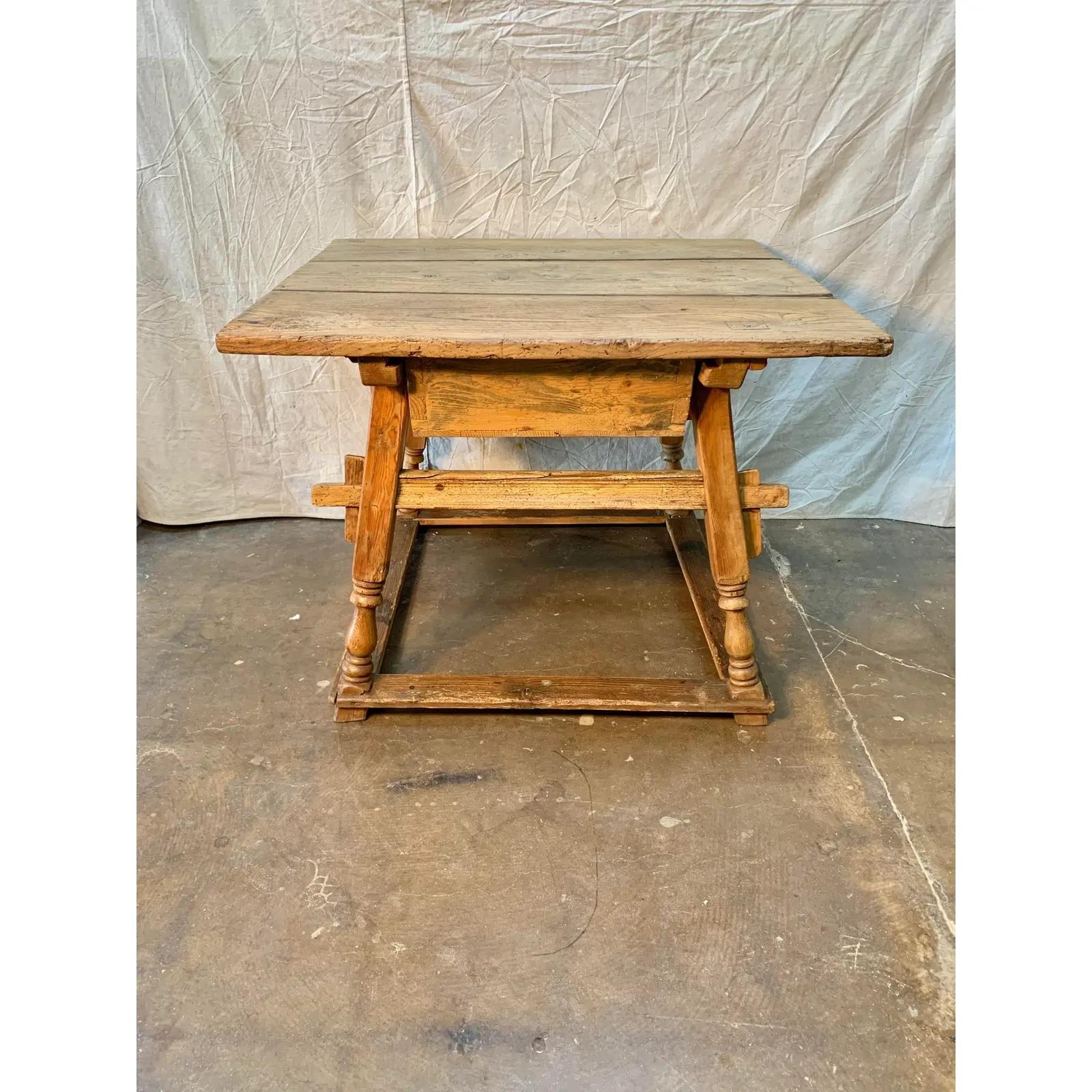 19th Century French Pine Merchant or Bankers Center Table 7