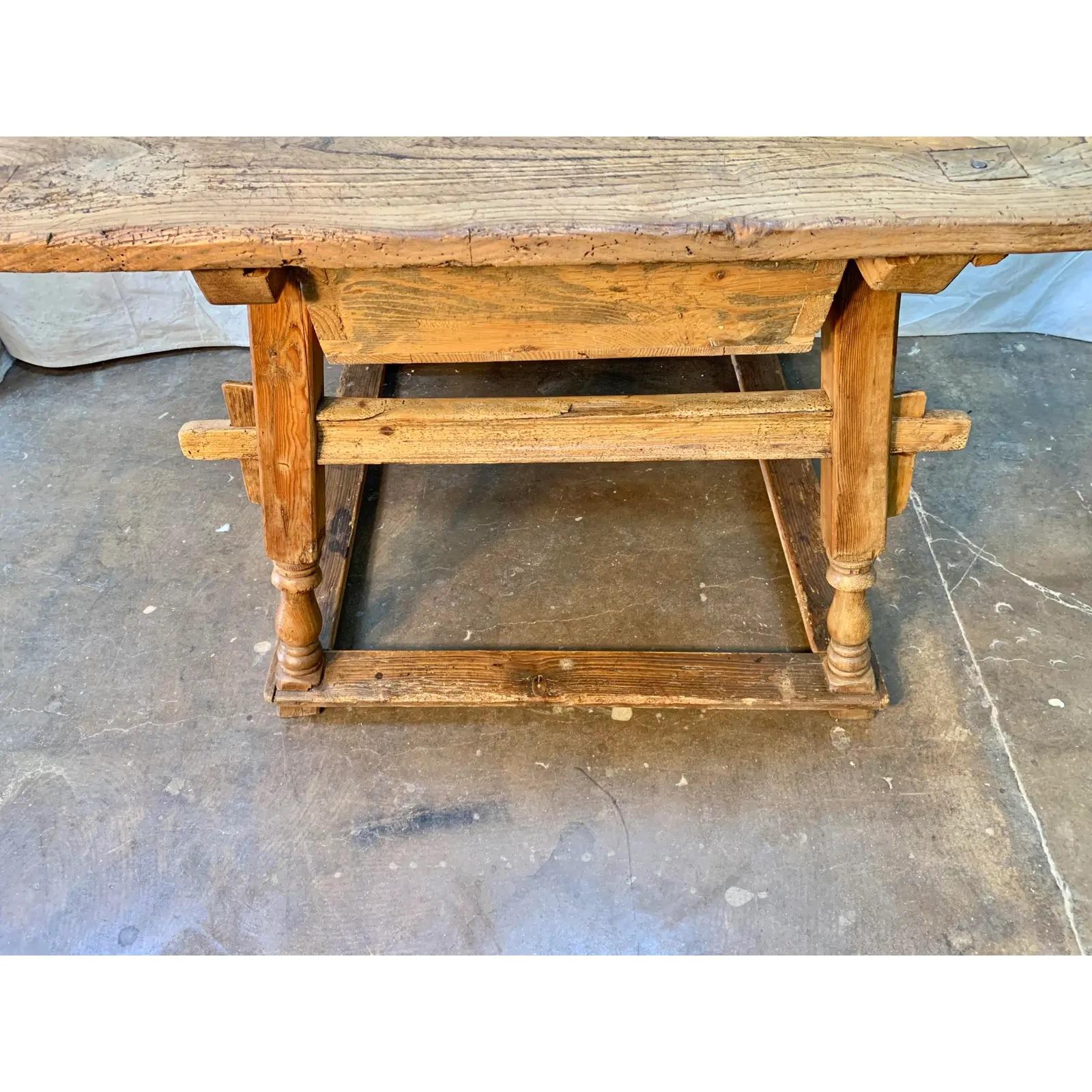 19th Century French Pine Merchant or Bankers Center Table 8