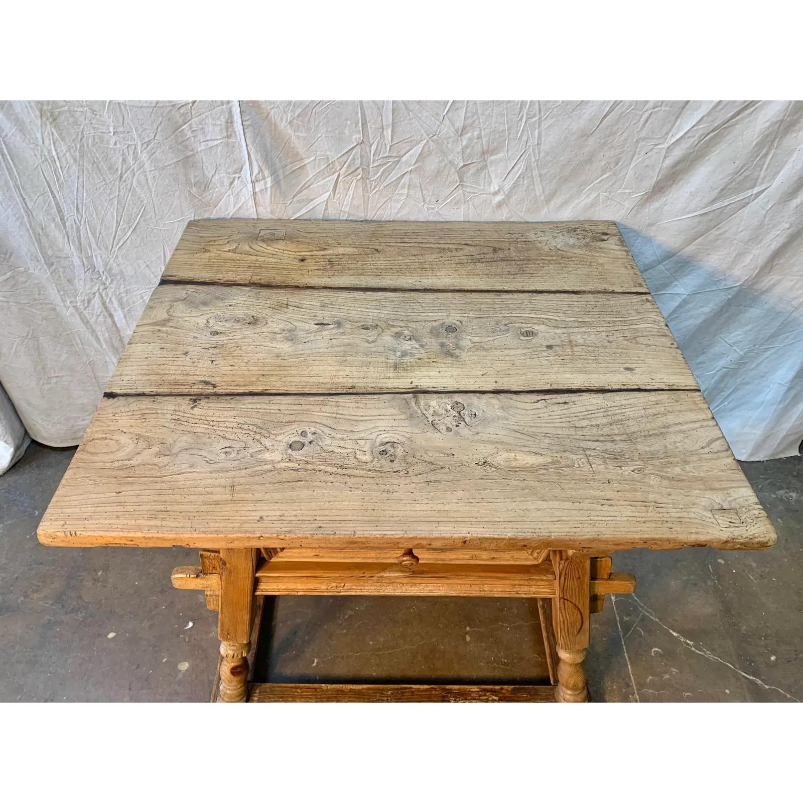 19th Century French Pine Merchant or Bankers Center Table 3