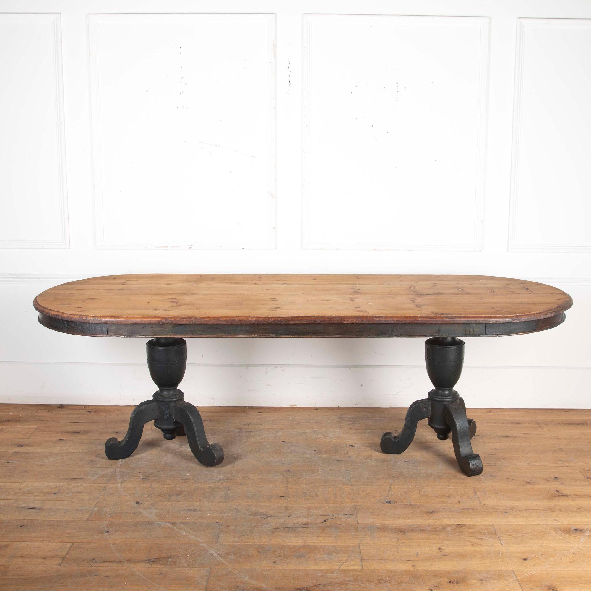 French Provincial 19th Century French Pine Oval Dining Table