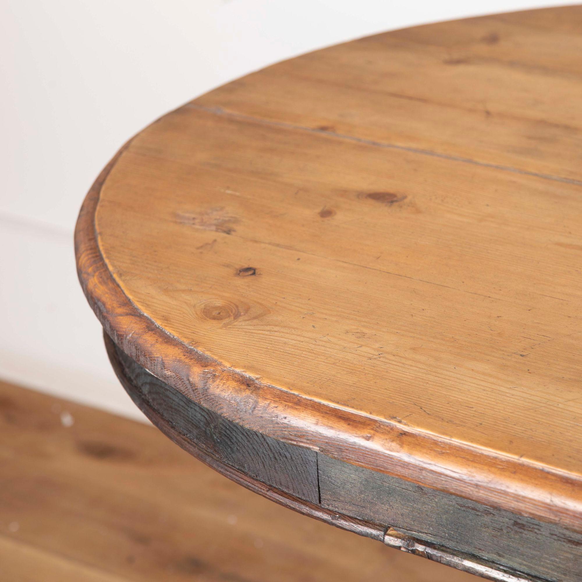 19th Century French Pine Oval Dining Table 2