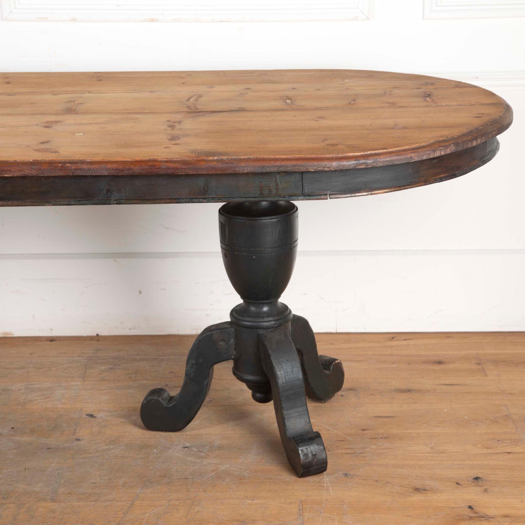 19th Century French Pine Oval Dining Table 4