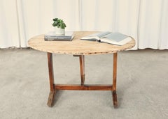 19th Century French Pine Wine Tasting Tilt-Top Table