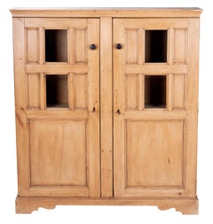19th Century French Pinewood Rustic Cupboard with Original Iron Fittings