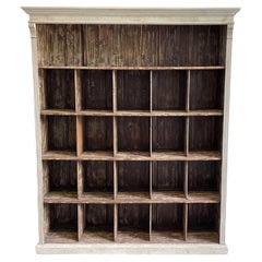 19th Century French Pinewood Book Shelf, Antique Cupboard