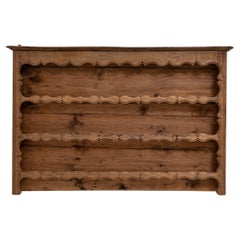 19th Century French Pinewood Wall-Mounted Plate Rack