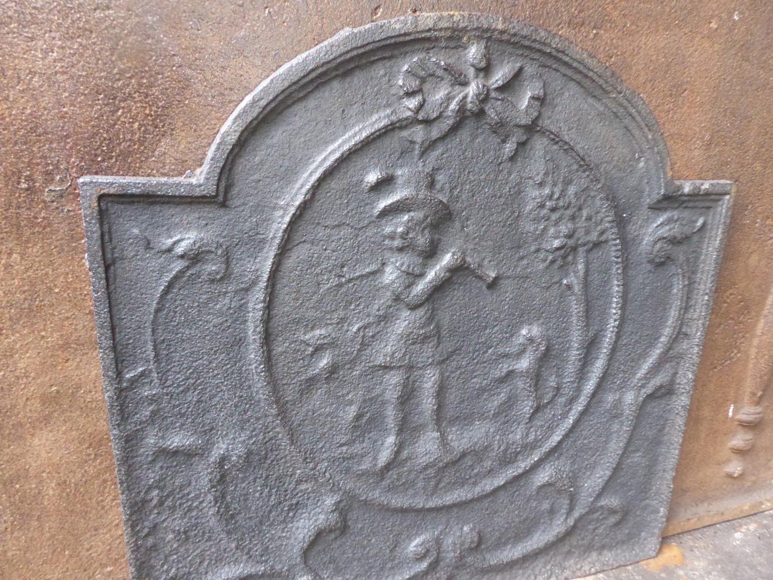 19th Century French 'Piper Dancing with Dog' Fireback 1