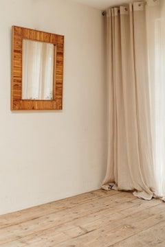 19th Century French Pitch Pine Framed Mirror