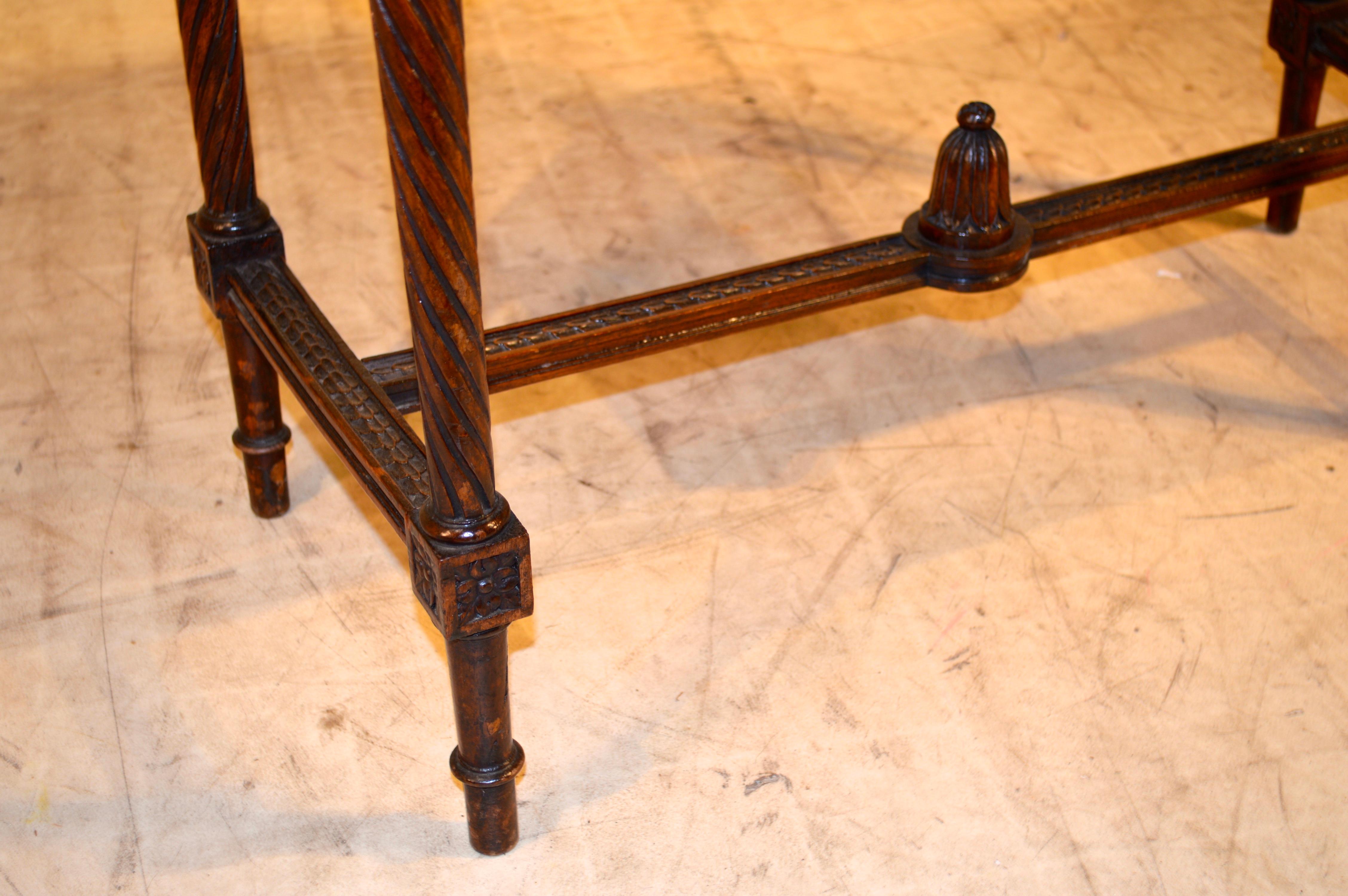 Linen 19th Century French Planter on Stand