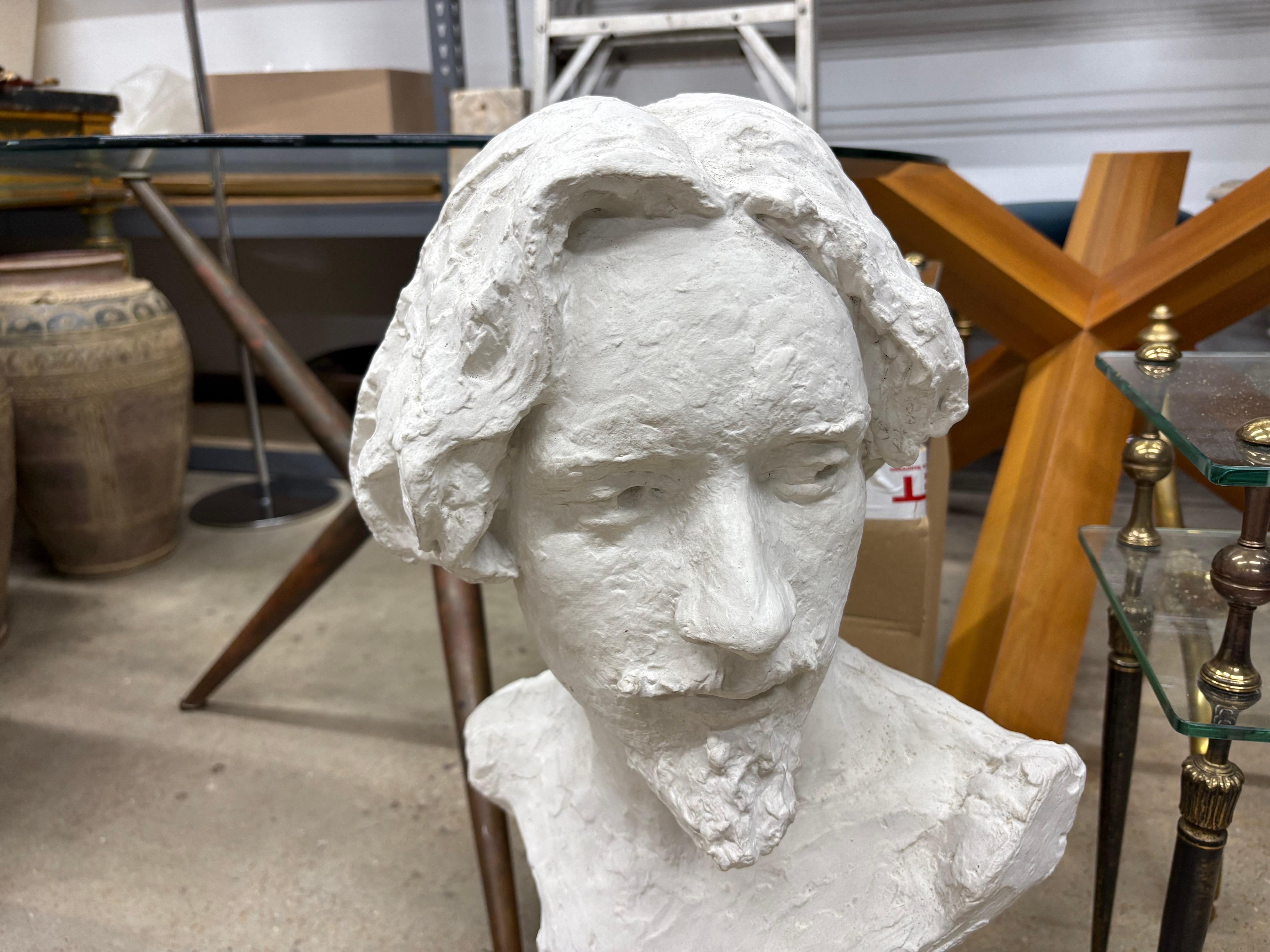 Busto francés de escayola del siglo XIX.
Se ofrece un busto francés de escayola a gran escala de un apuesto caballero noble.