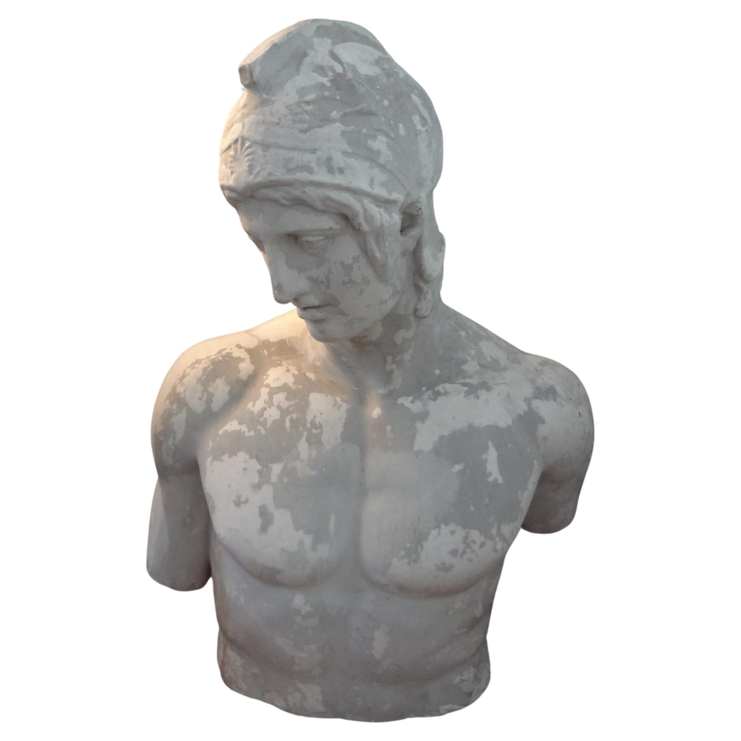 19th Century French Plaster Bust Of A Classical Greek For Sale 8