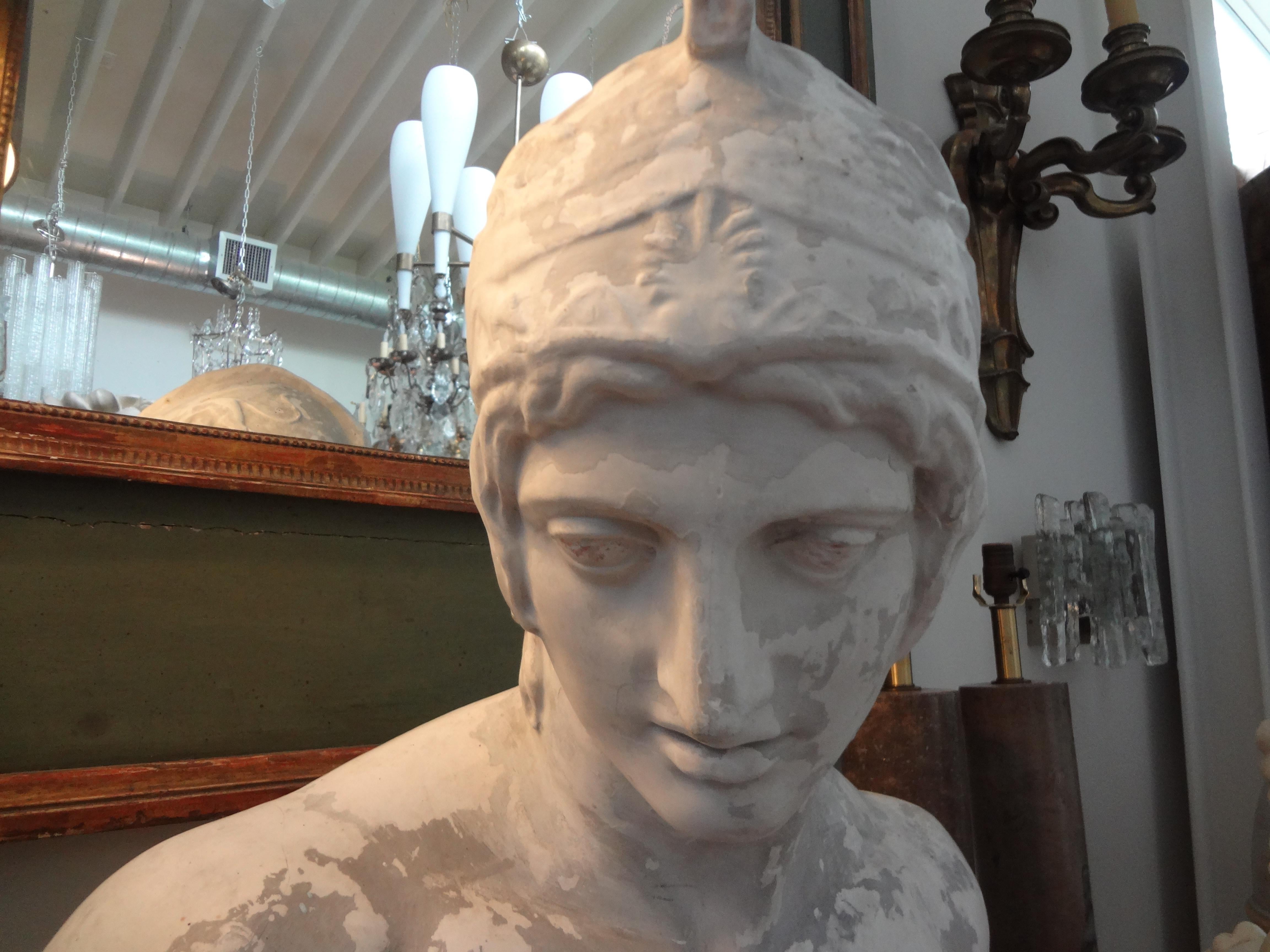 19th Century French Plaster Bust Of A Classical Greek For Sale 2