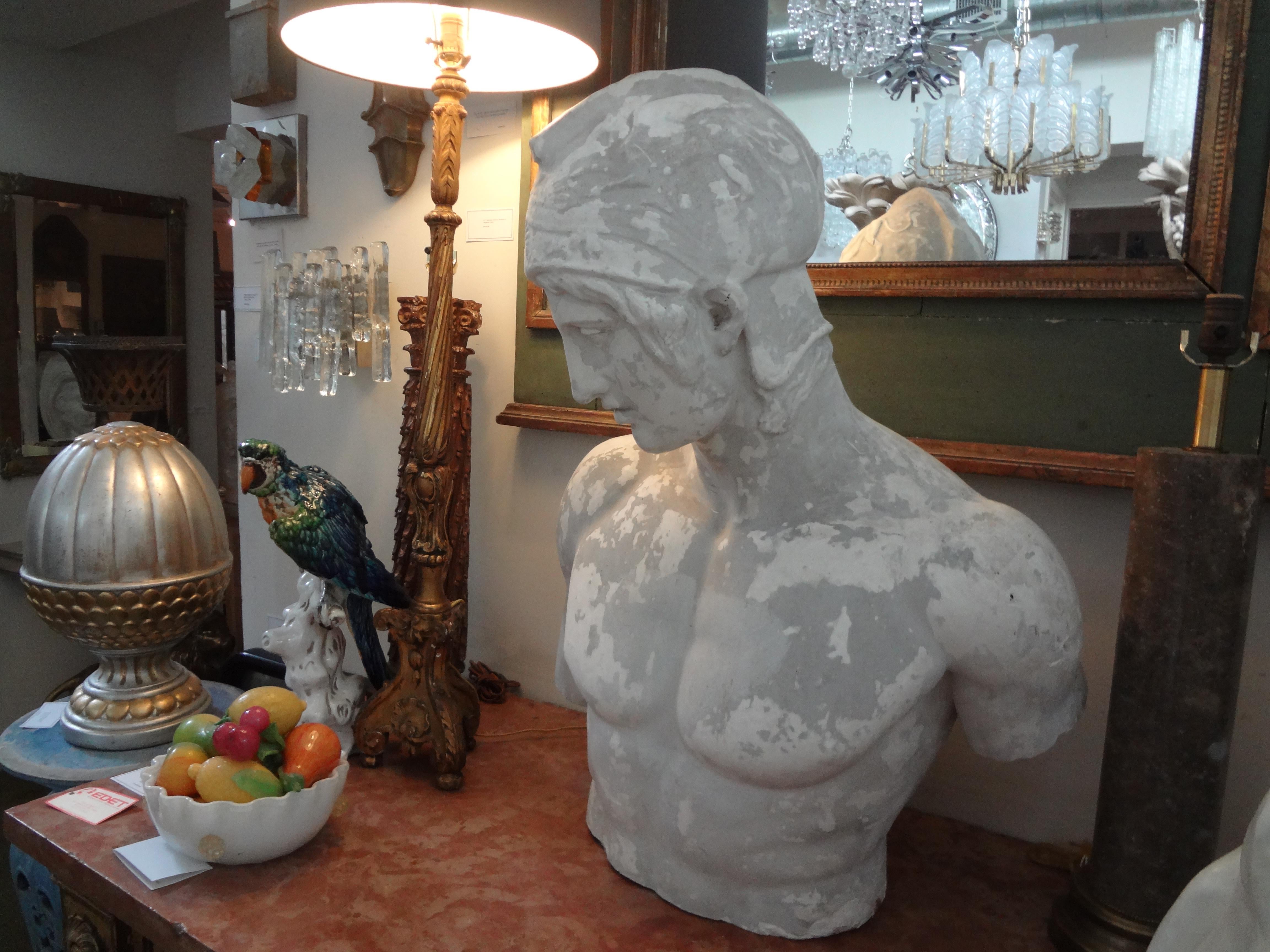 19th Century French Plaster Bust Of A Classical Greek For Sale 6