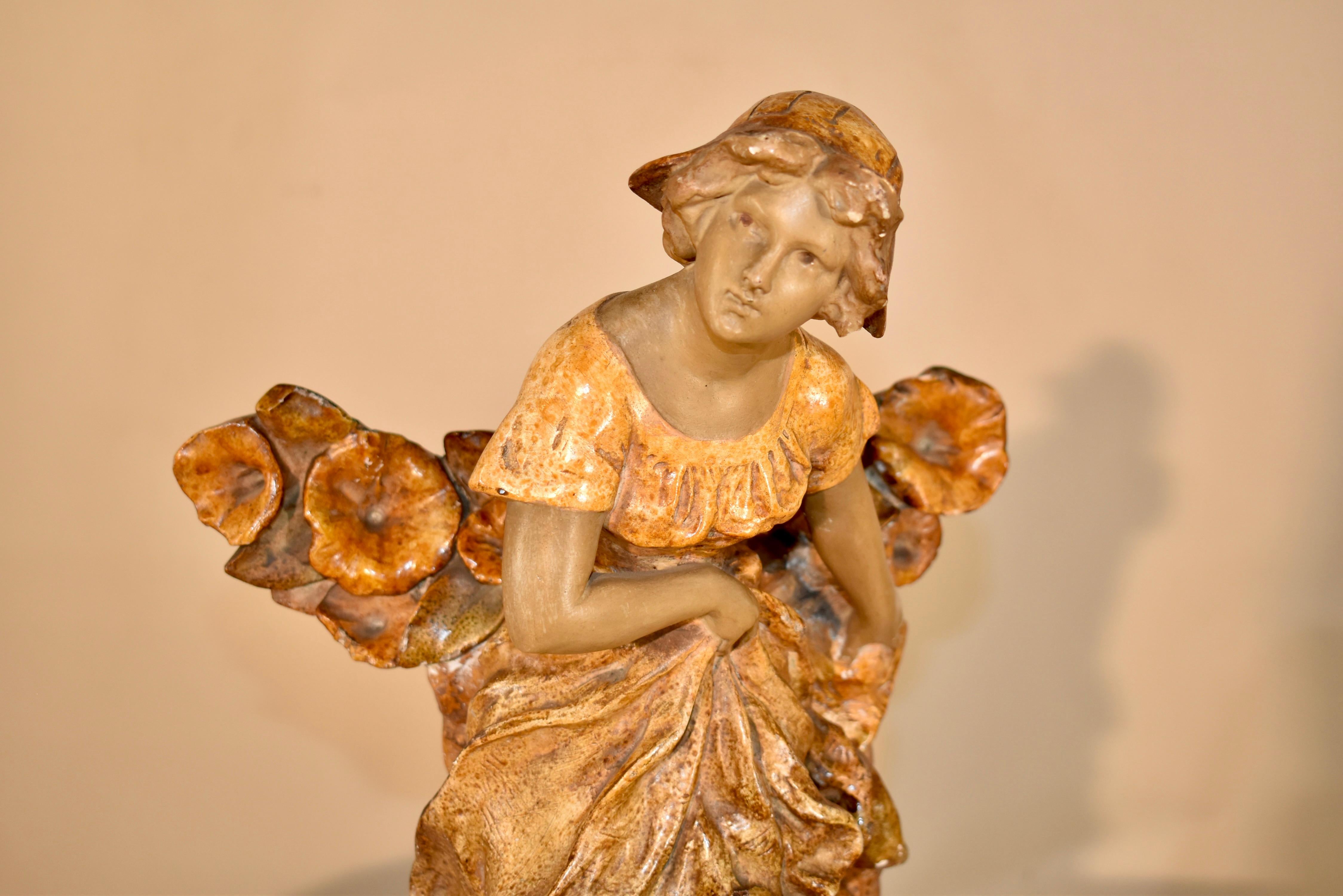 Art Nouveau Figura di donna in gesso francese del XIX secolo in vendita