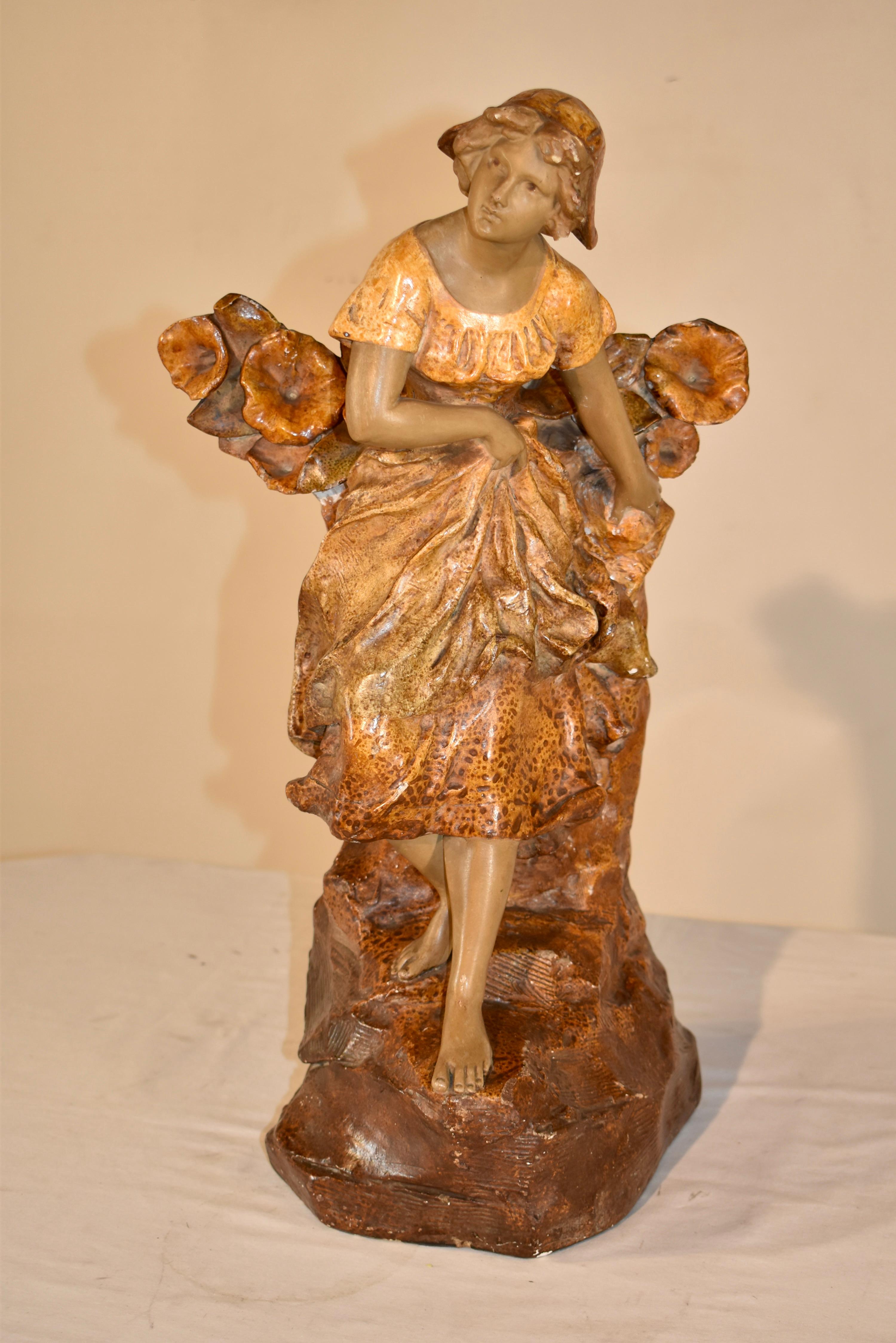 Francese Figura di donna in gesso francese del XIX secolo in vendita