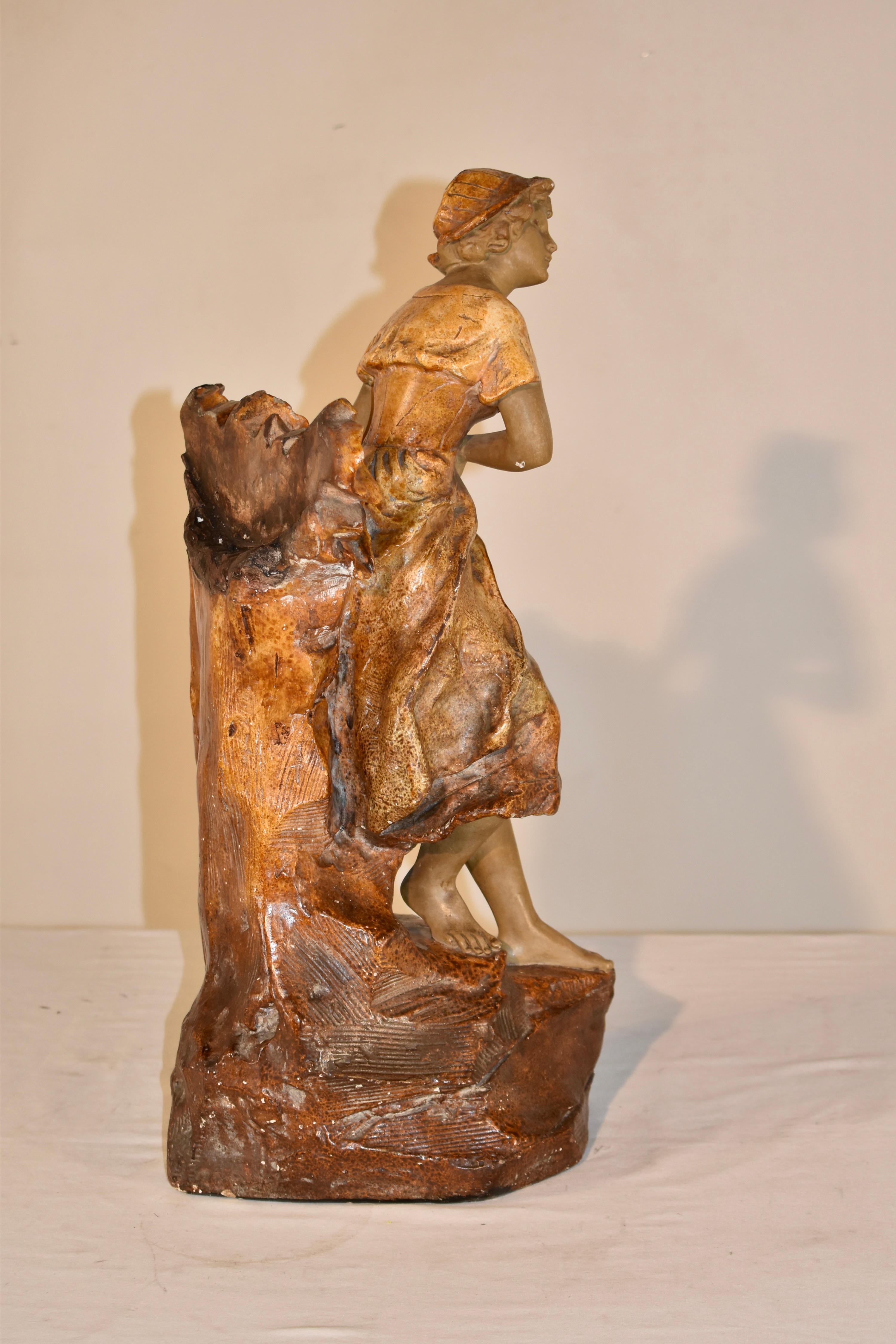 Intonaco Figura di donna in gesso francese del XIX secolo in vendita