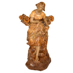 Figura de mujer de escayola francesa del siglo XIX