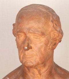 19th Century French Plaster Library Bust