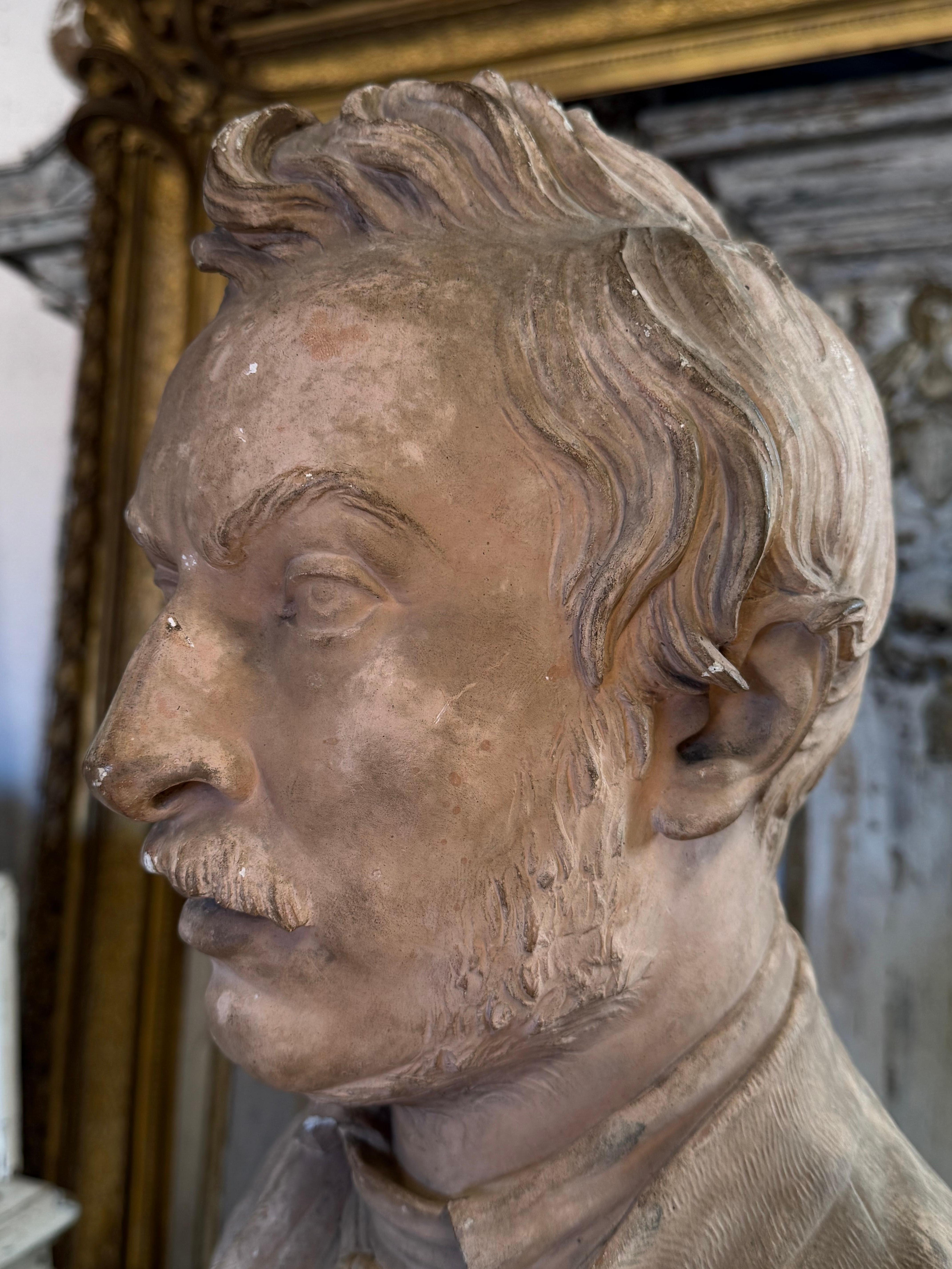 Busto-retrato francés de escayola del siglo XIX de Louis Desprez en venta 5